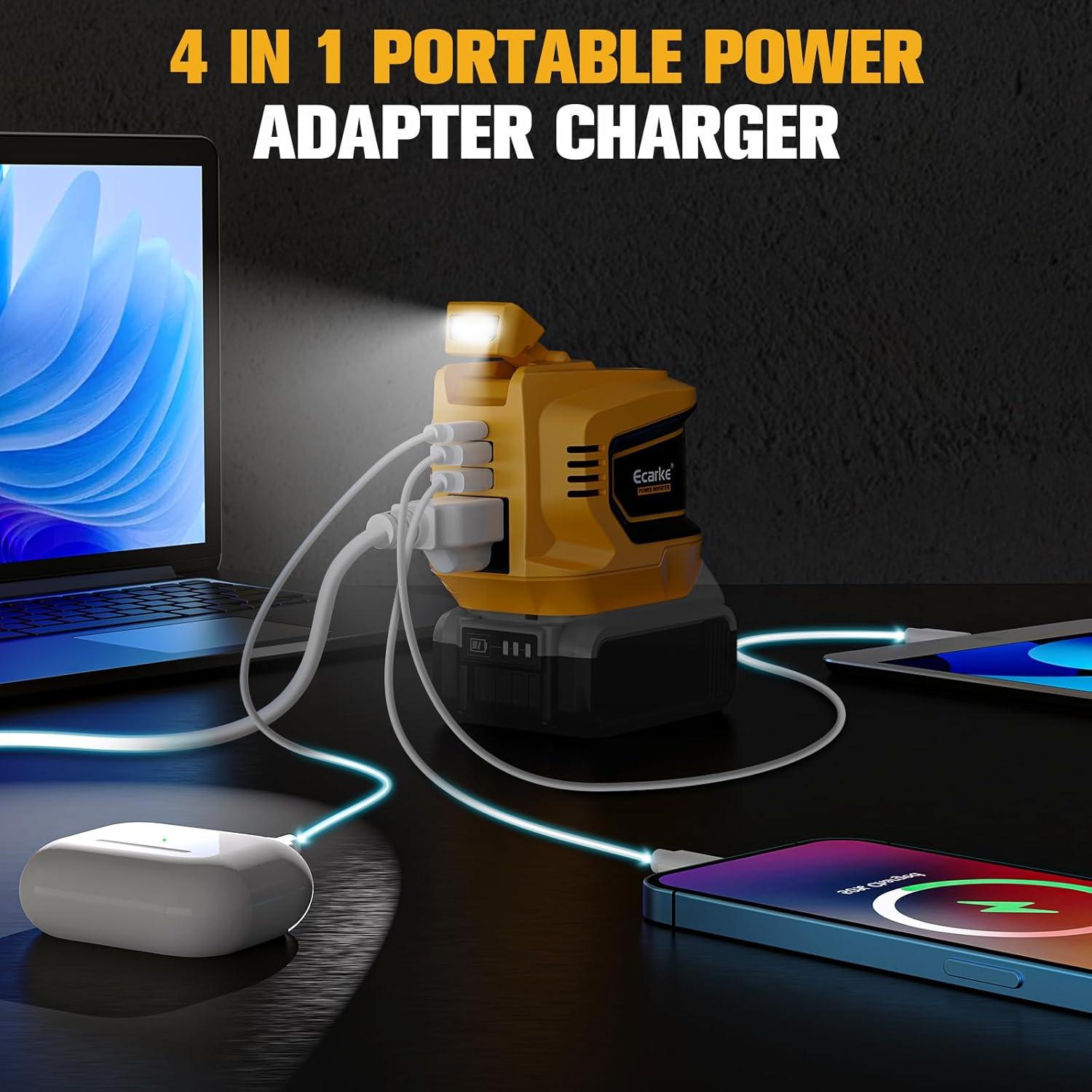 Inversor de Potencia 200W Ecarke para Baterías DeWalt 20V