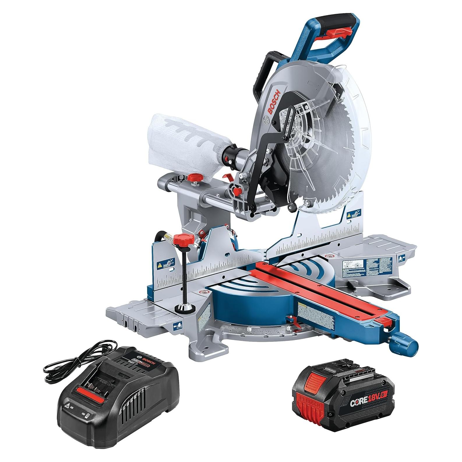 BOSCH GCM18V-12SDN14 PROFACTOR™ 18V 12 In. Dual-Bevel Slide Miter Saw Kit with (1) CORE18V® 8 Ah High Power Battery