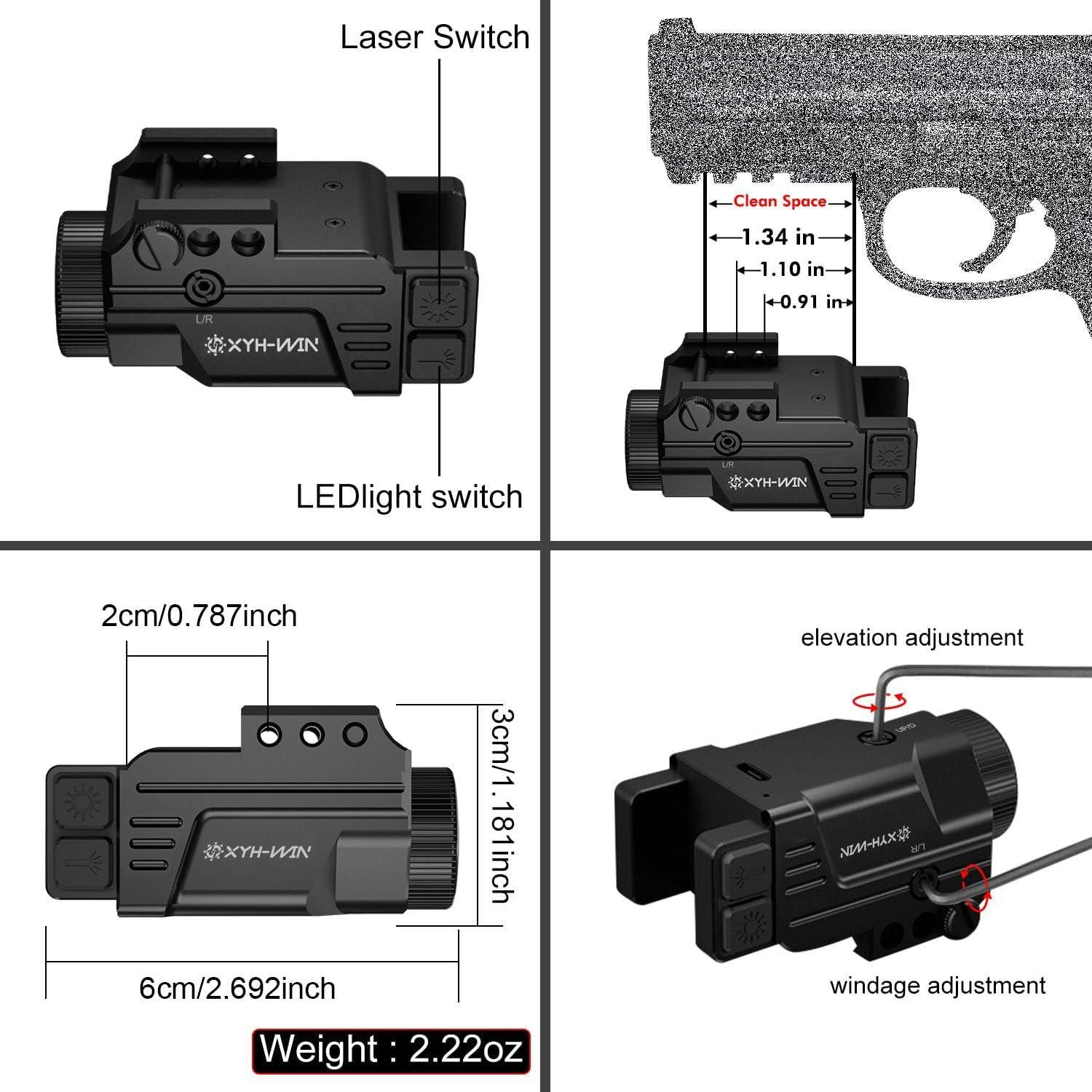 Combo Luz Láser 600 Lúmenes Taurus G2c G3C Verde