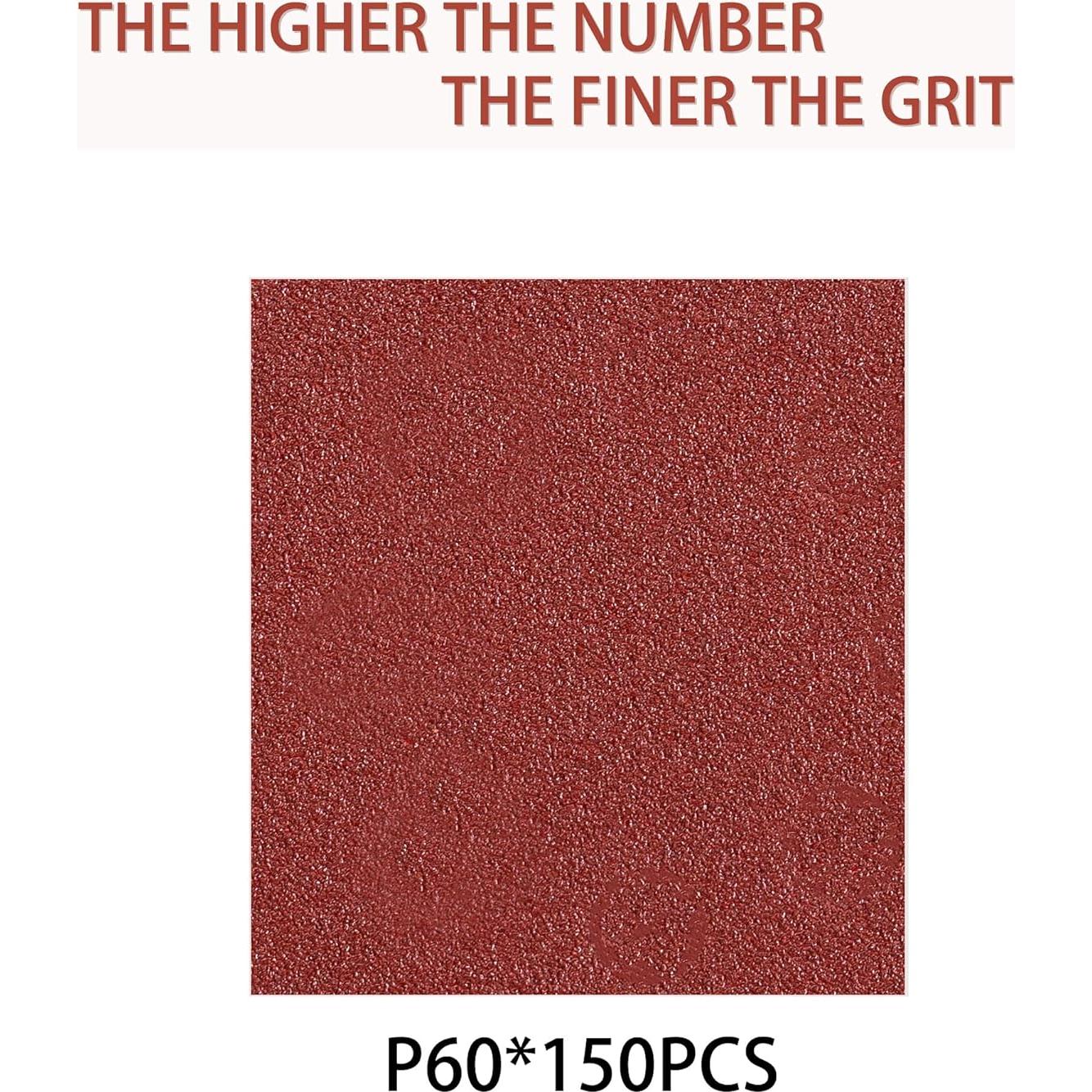 150pcs 60 Grit Sanding Discs, 5-Inch 8-Hole Sandpaper, for Woodworking or Automotive