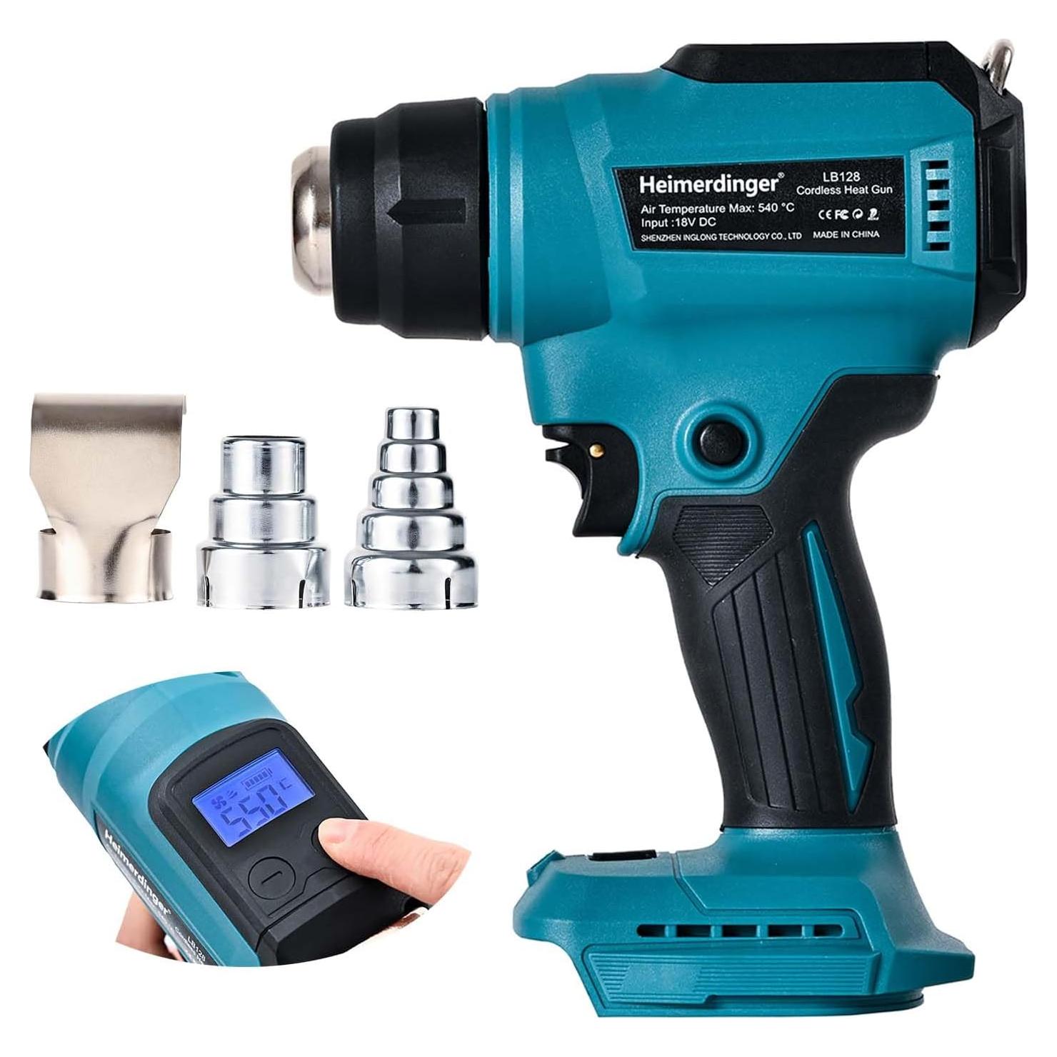 Pistola de Calor Inalámbrica Heimerdinger 18V Temperatura Variable