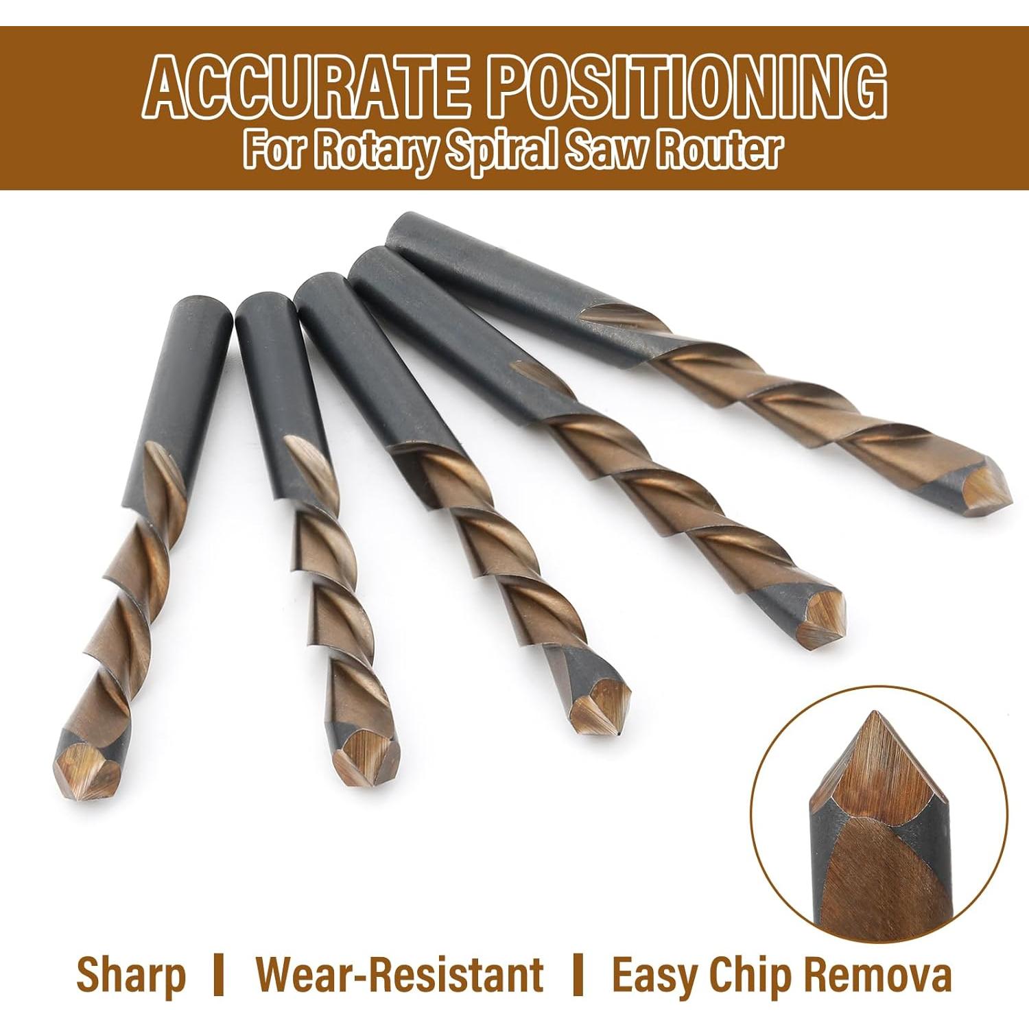 Brocas para Router Tondiamo 50 Pcs 6.35 mm Acero M2