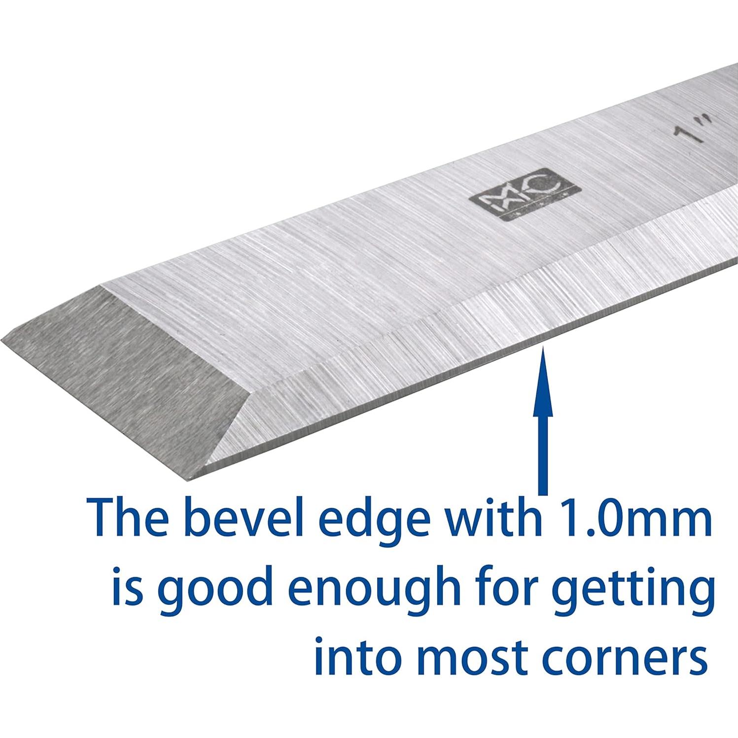 Juego de 4 Cinceles Biselados MKC 6mm a 26mm con Mangos de Haya