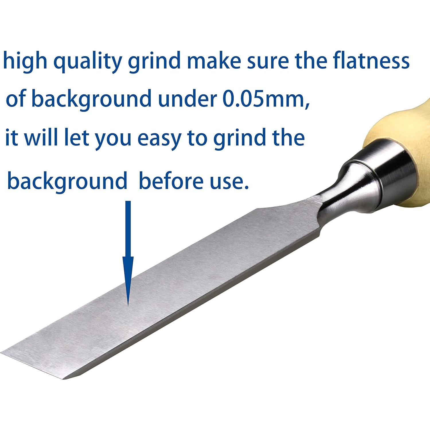 Juego de 4 Cinceles Biselados MKC 6mm a 26mm con Mangos de Haya