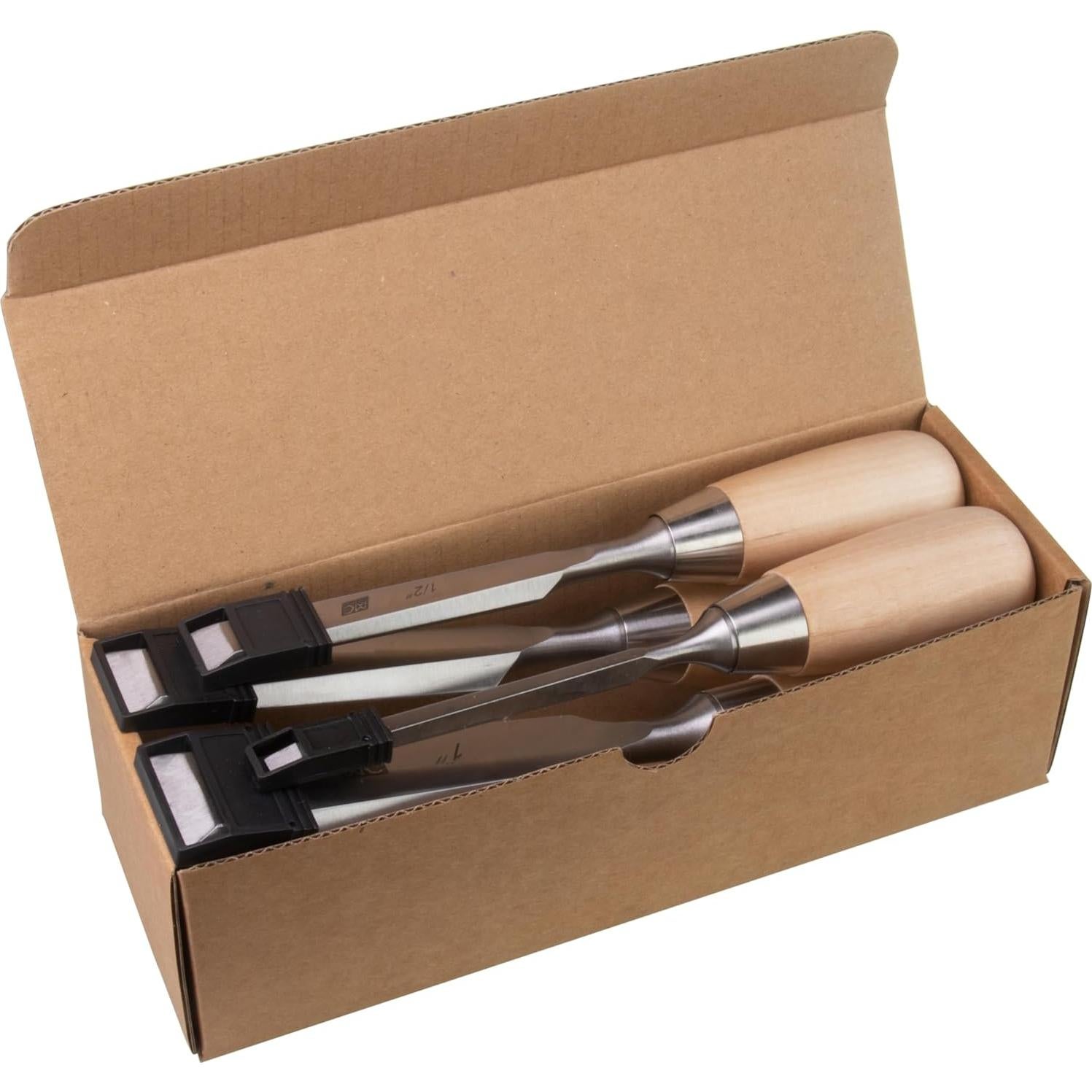 Juego de 4 Cinceles Biselados MKC 6mm a 26mm con Mangos de Haya