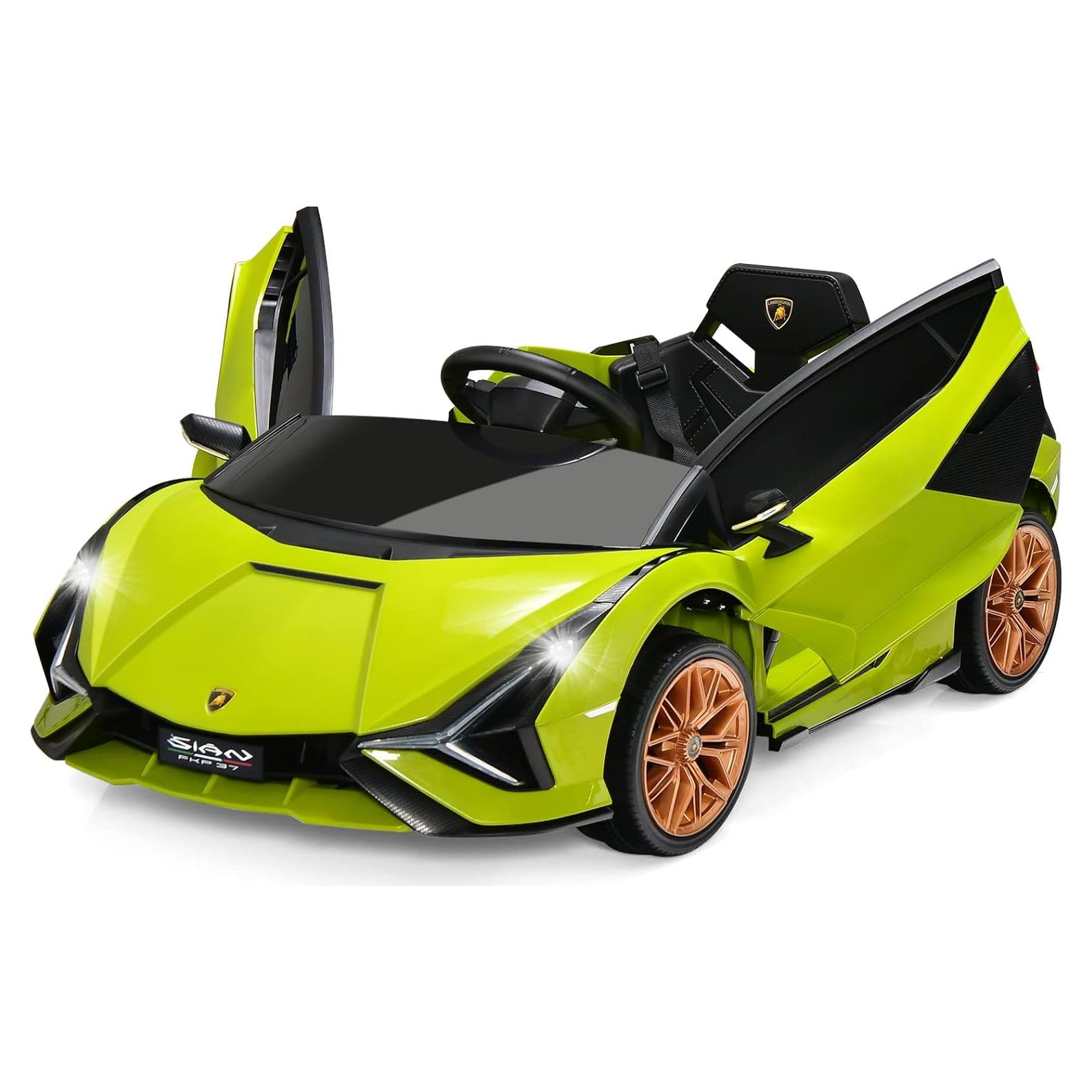 Coche de Paseo Eléctrico INFANS Lamborghini Sian Verde 12V