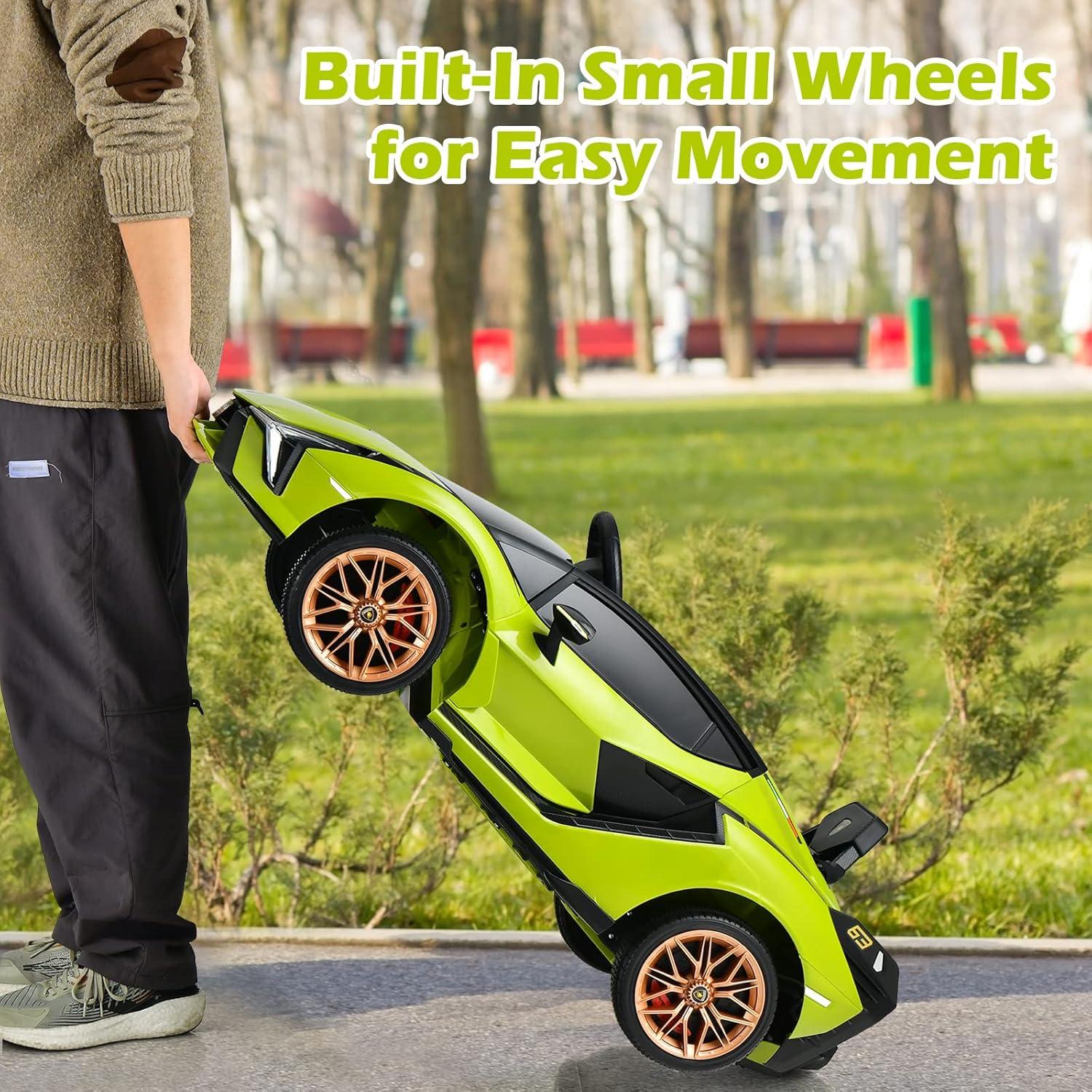 Coche de Paseo Eléctrico INFANS Lamborghini Sian Verde 12V