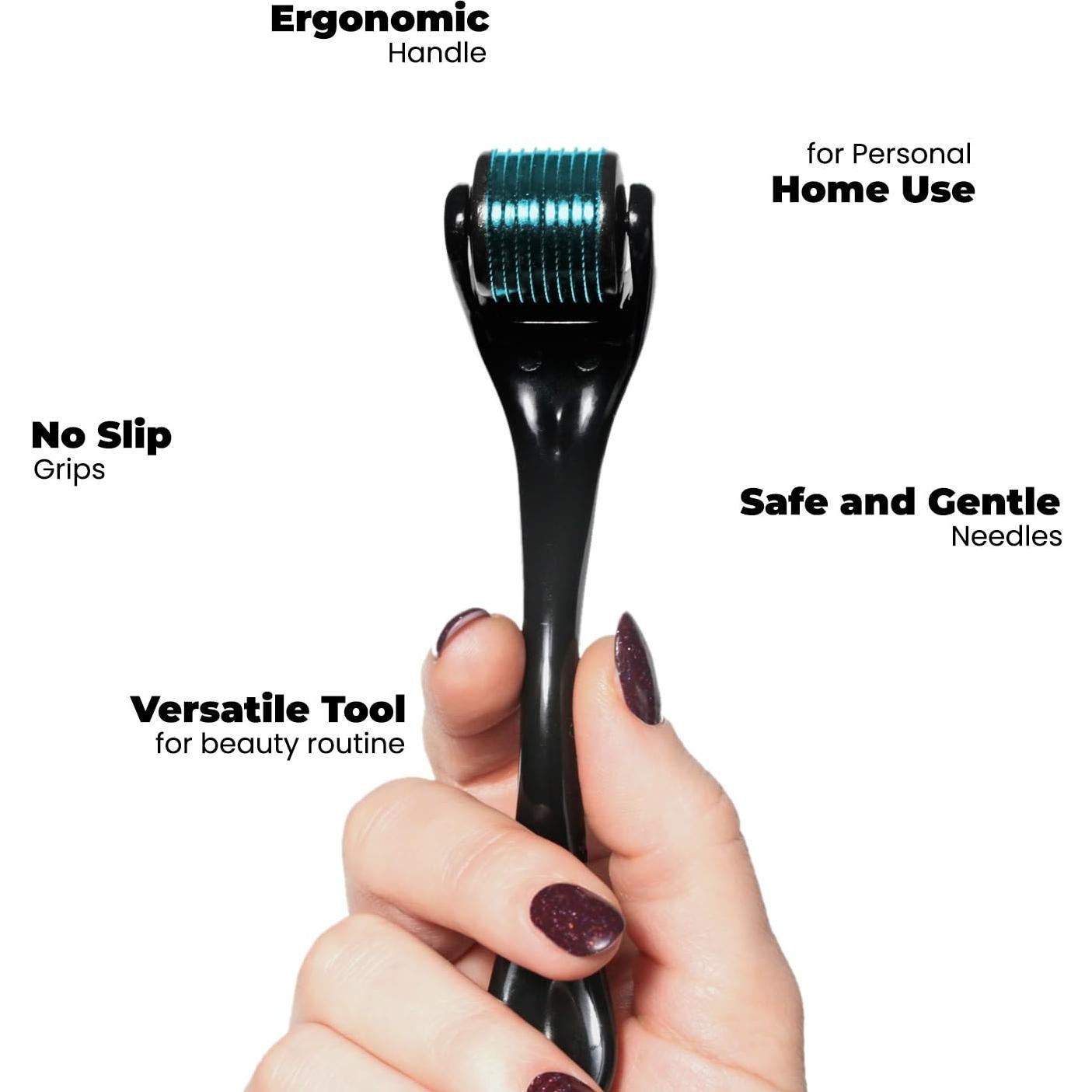 Rodillo Derma RoselynBoutique 0.25mm Agujas Titanio Facial y Cabello