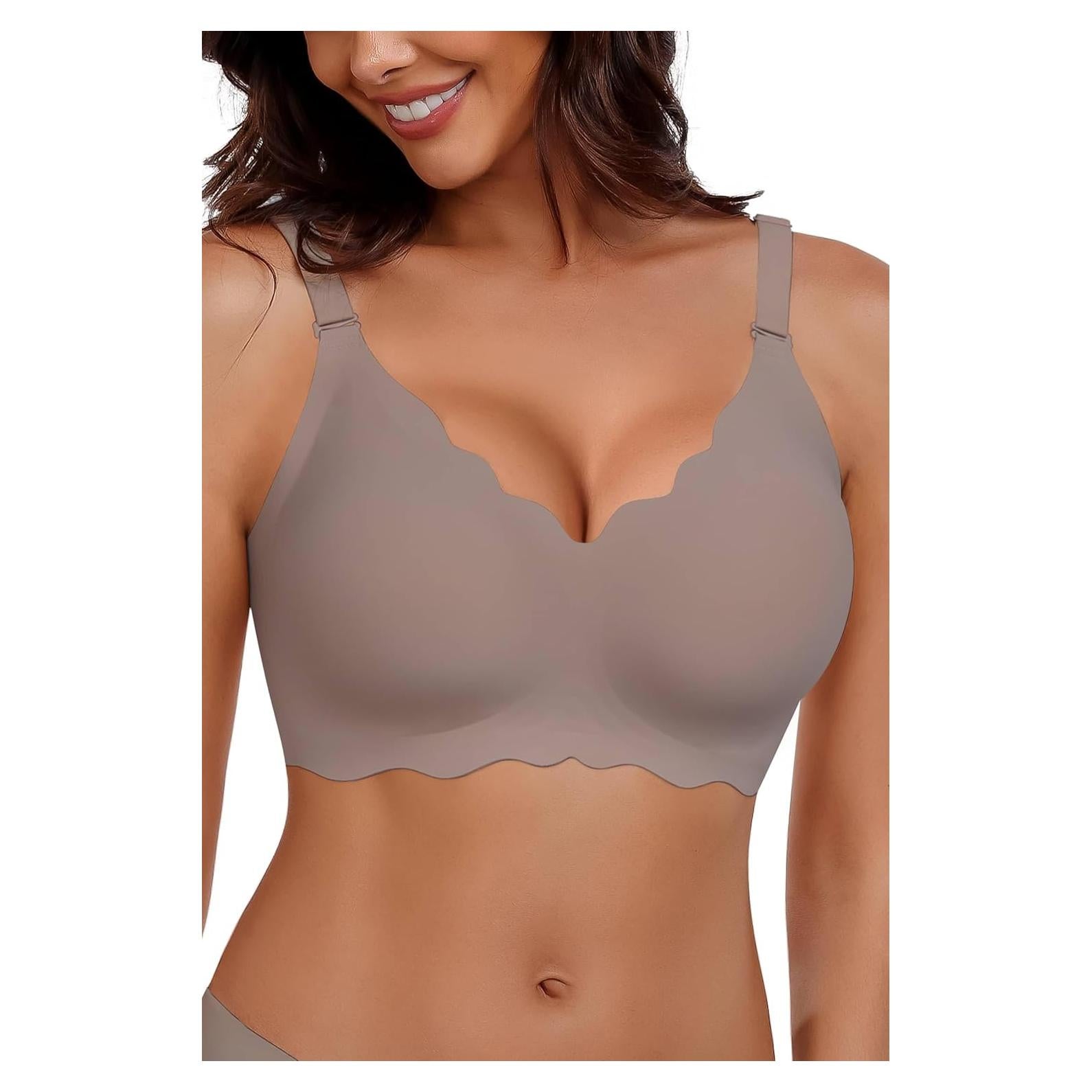 Sostén Inalámbrico HORISUN Cuello en V Suave Gris XX-Large