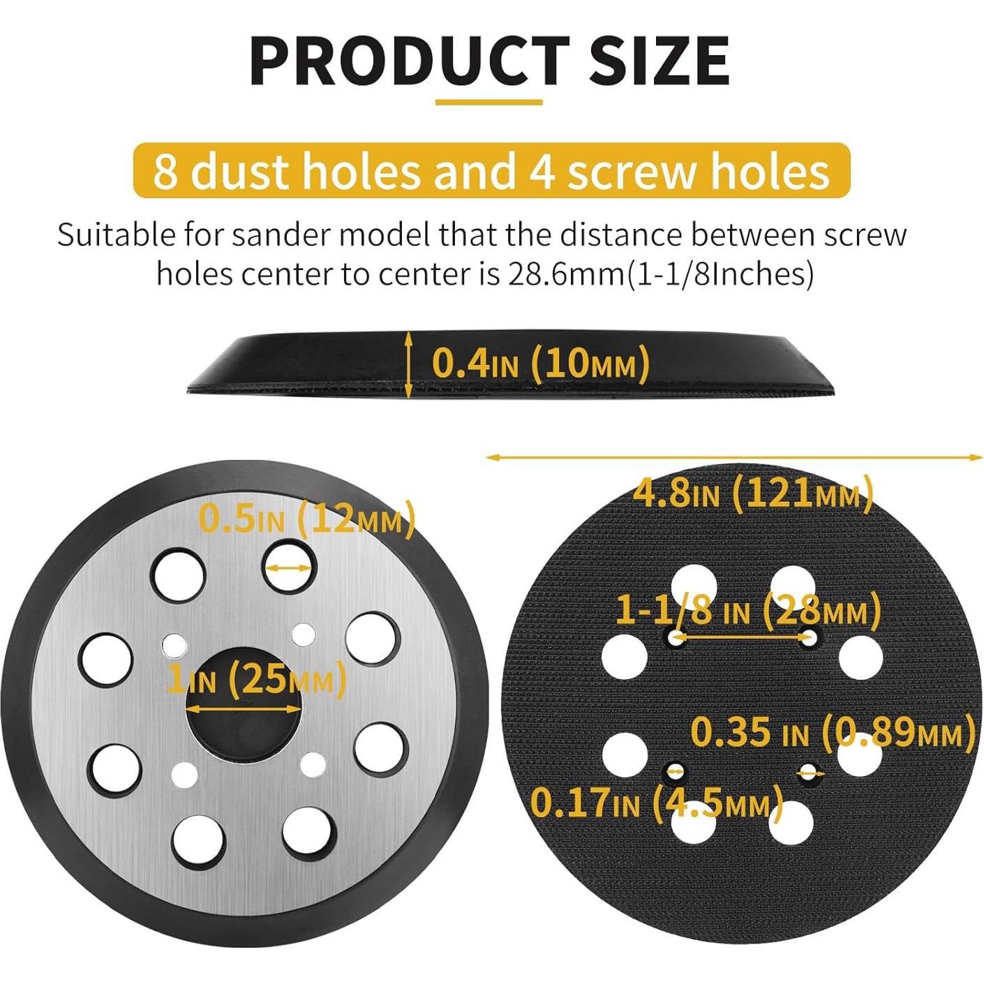 Almohadilla de Lijado 5" Gancho y Bucle Metal Ryobi 8 Agujeros