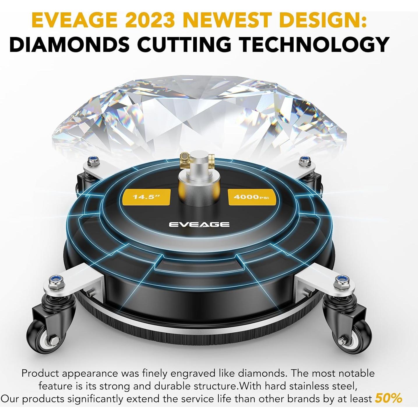 Limpiador de Superficies EVEAGE 14.5" para Lavadora a Presión