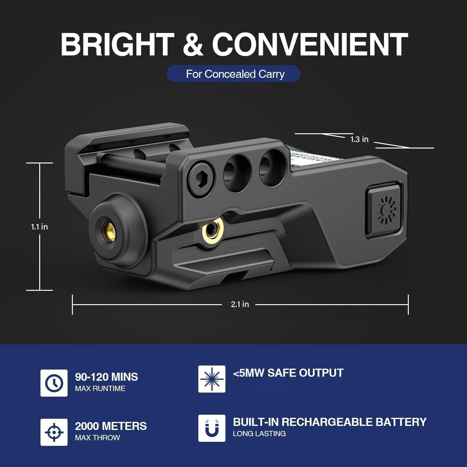 Mira Láser Verde Solofish Recargable para Pistolas y Rifles