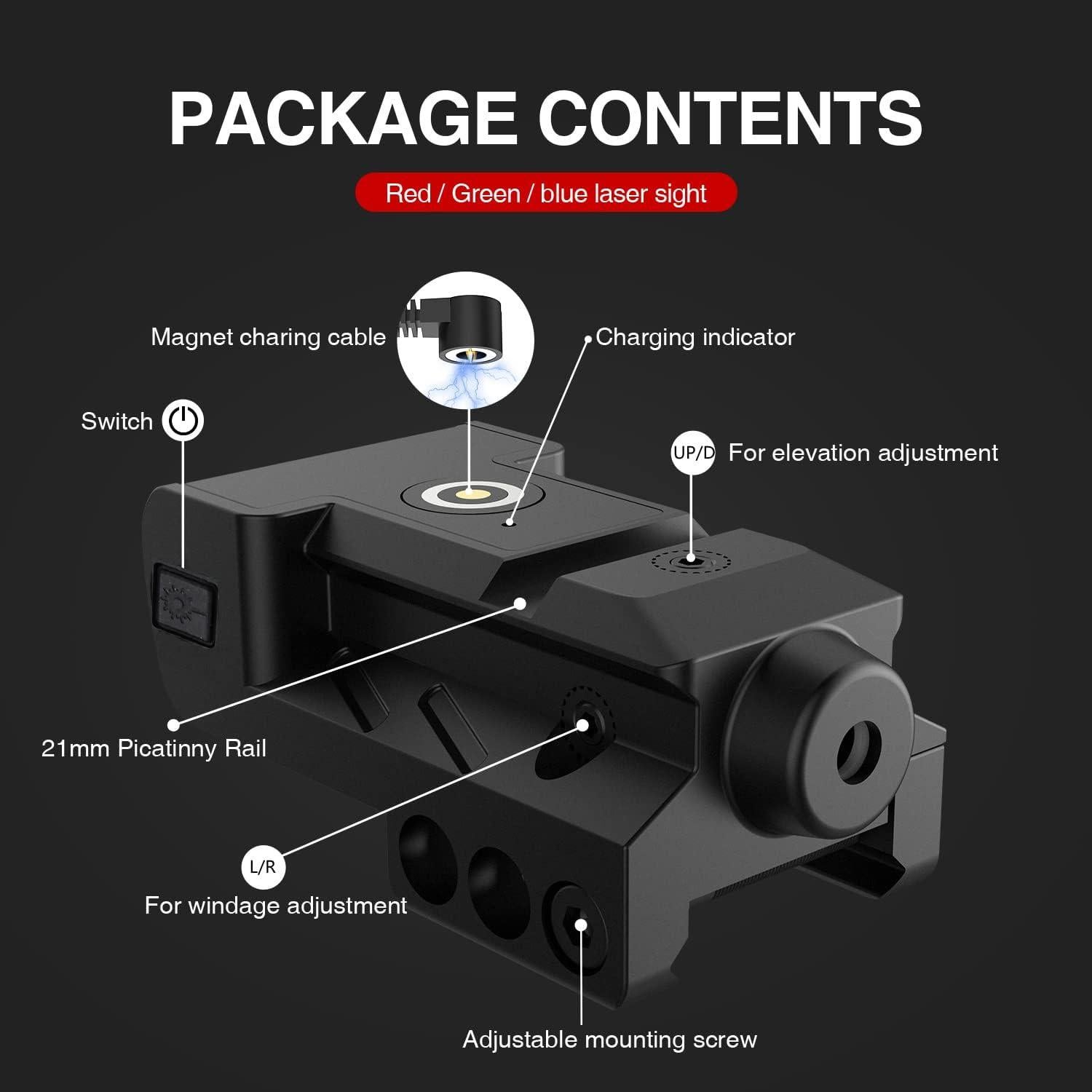 Mira Láser Verde Solofish Recargable para Pistolas y Rifles