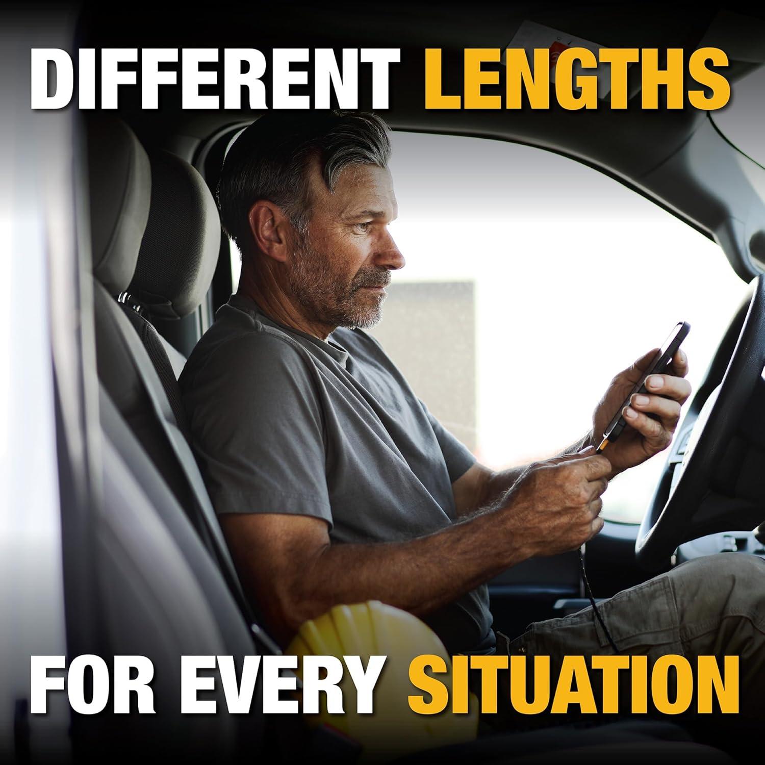 Cable USB C DEWALT 4 pies carga rápida nylon negro