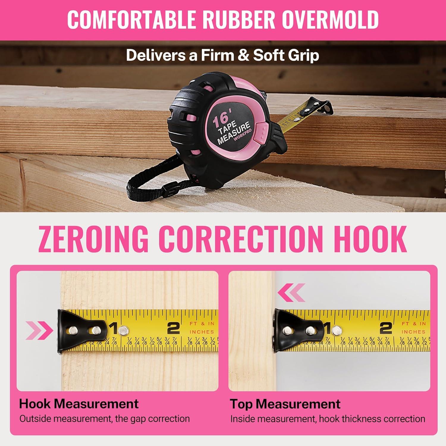 Cinta Métrica Retráctil WORKPRO 5m con Gancho Magnético