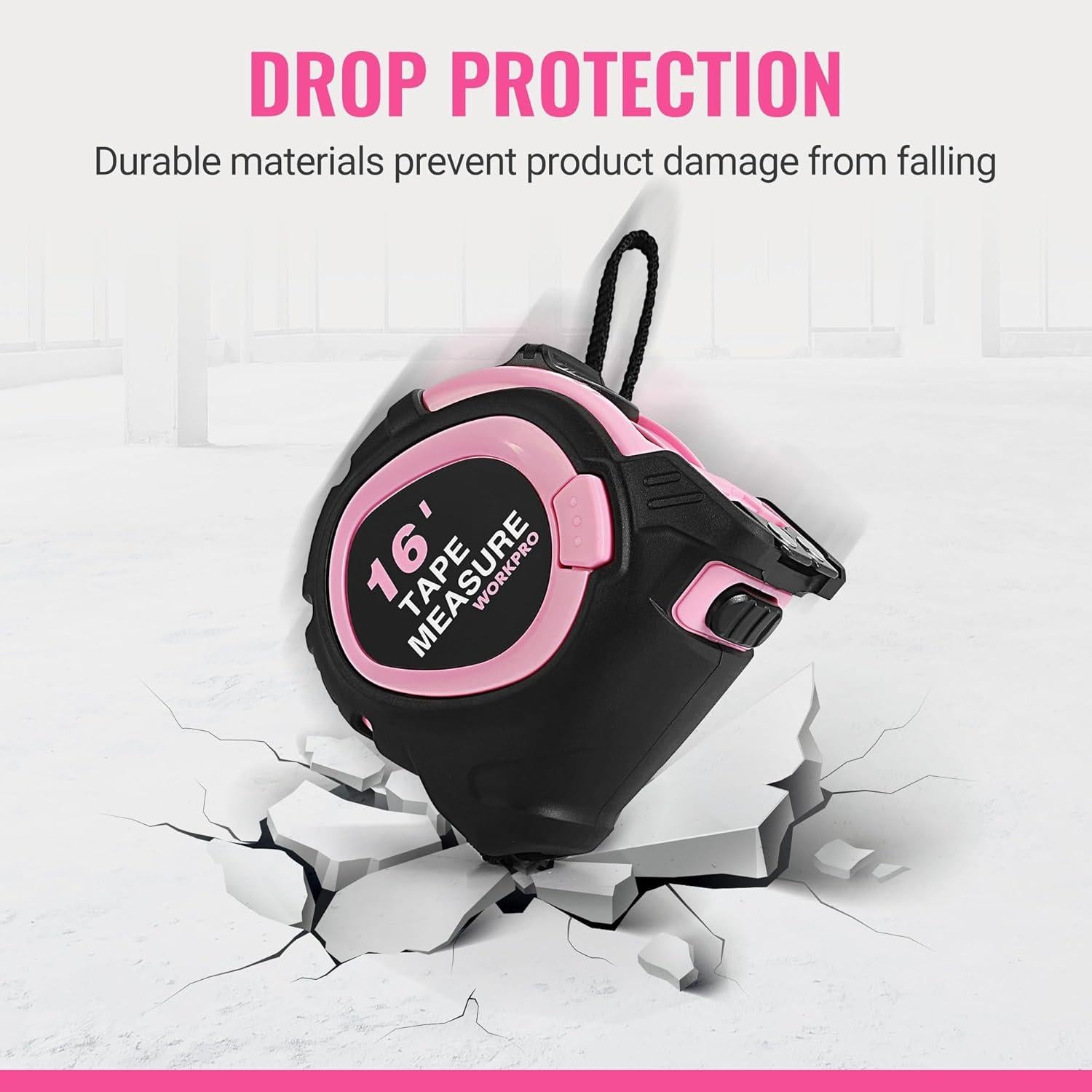 Cinta Métrica Retráctil WORKPRO 5m con Gancho Magnético