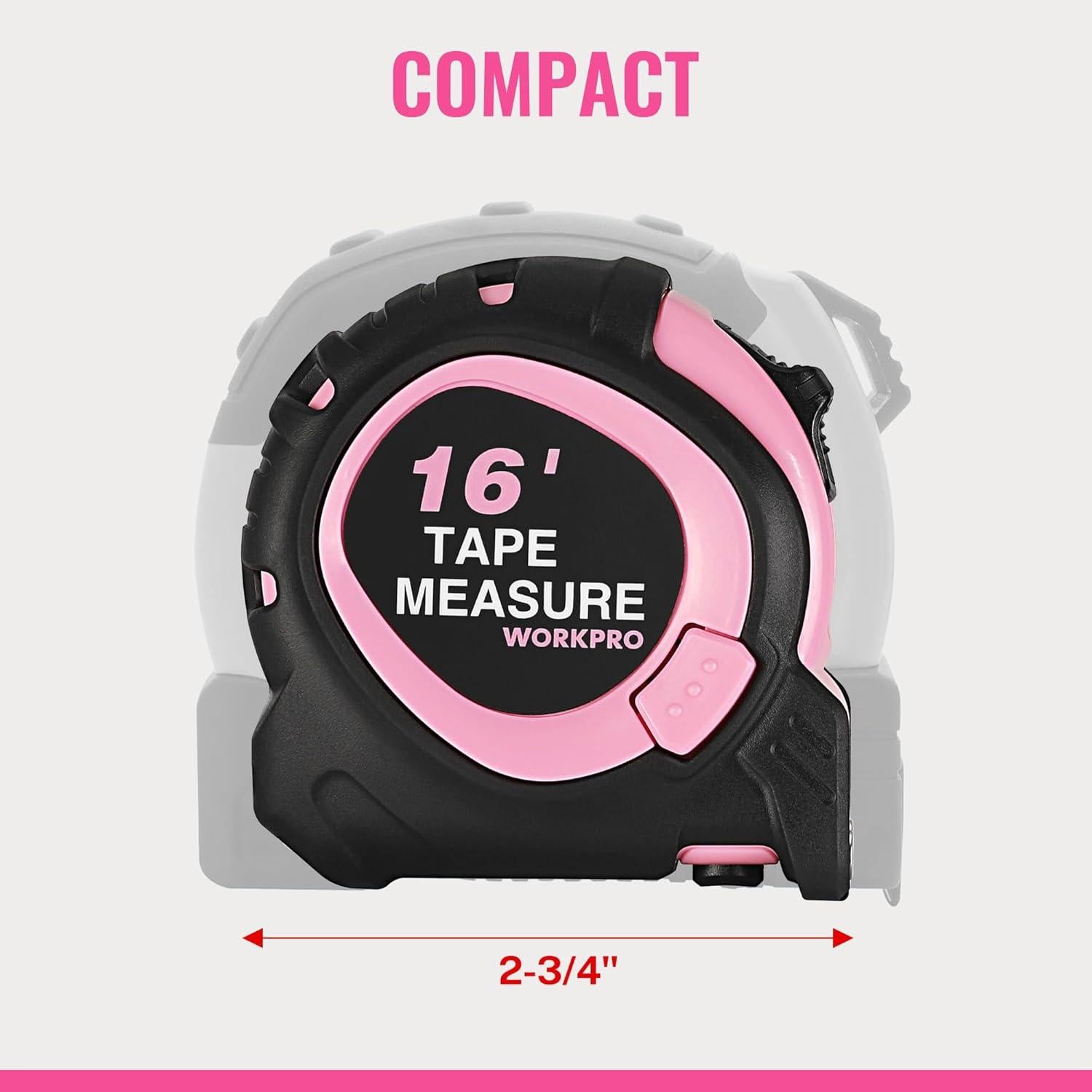 Cinta Métrica Retráctil WORKPRO 5m con Gancho Magnético