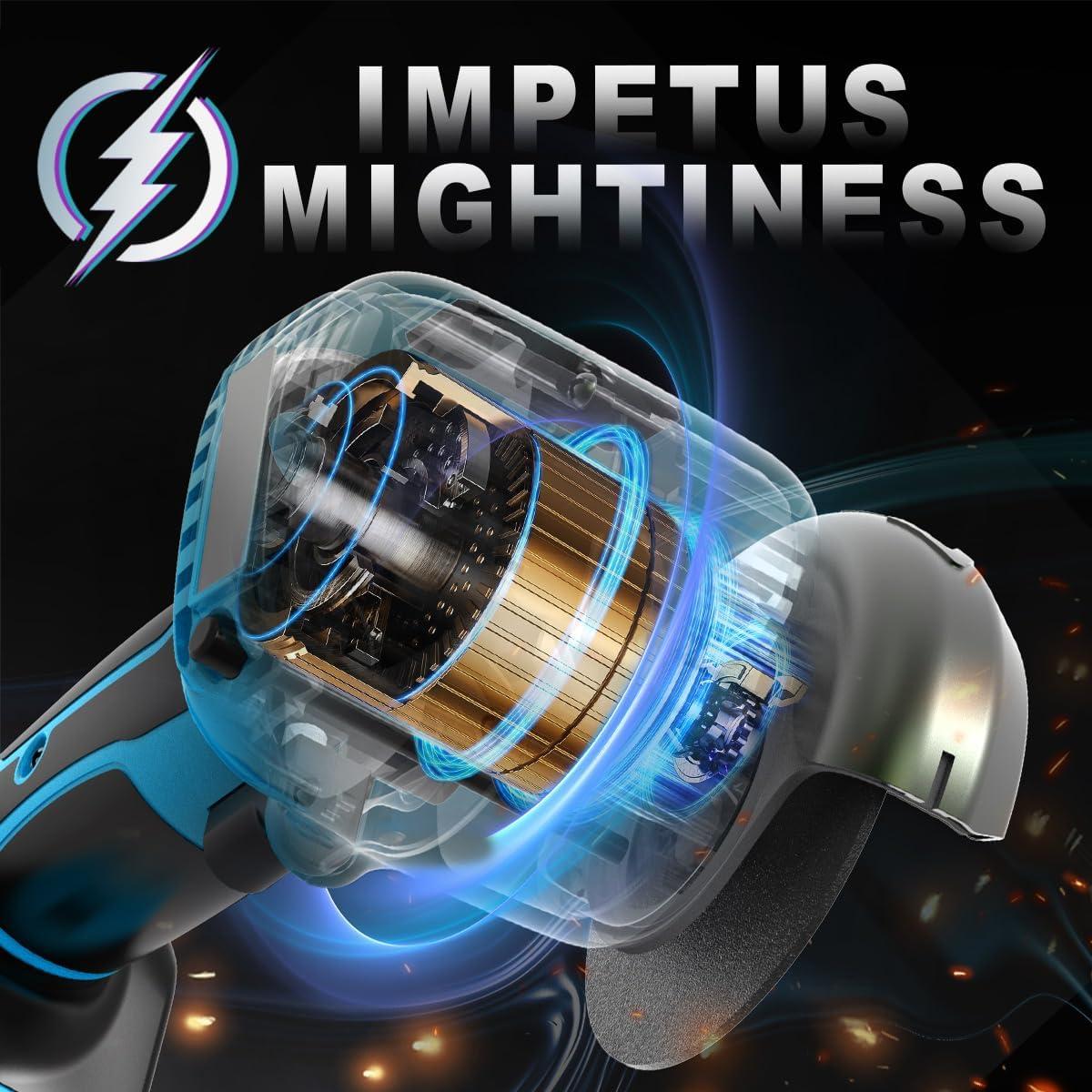 Amoladora Angular Inalámbrica ZFULVO 21V 28000RPM con 2 Baterías