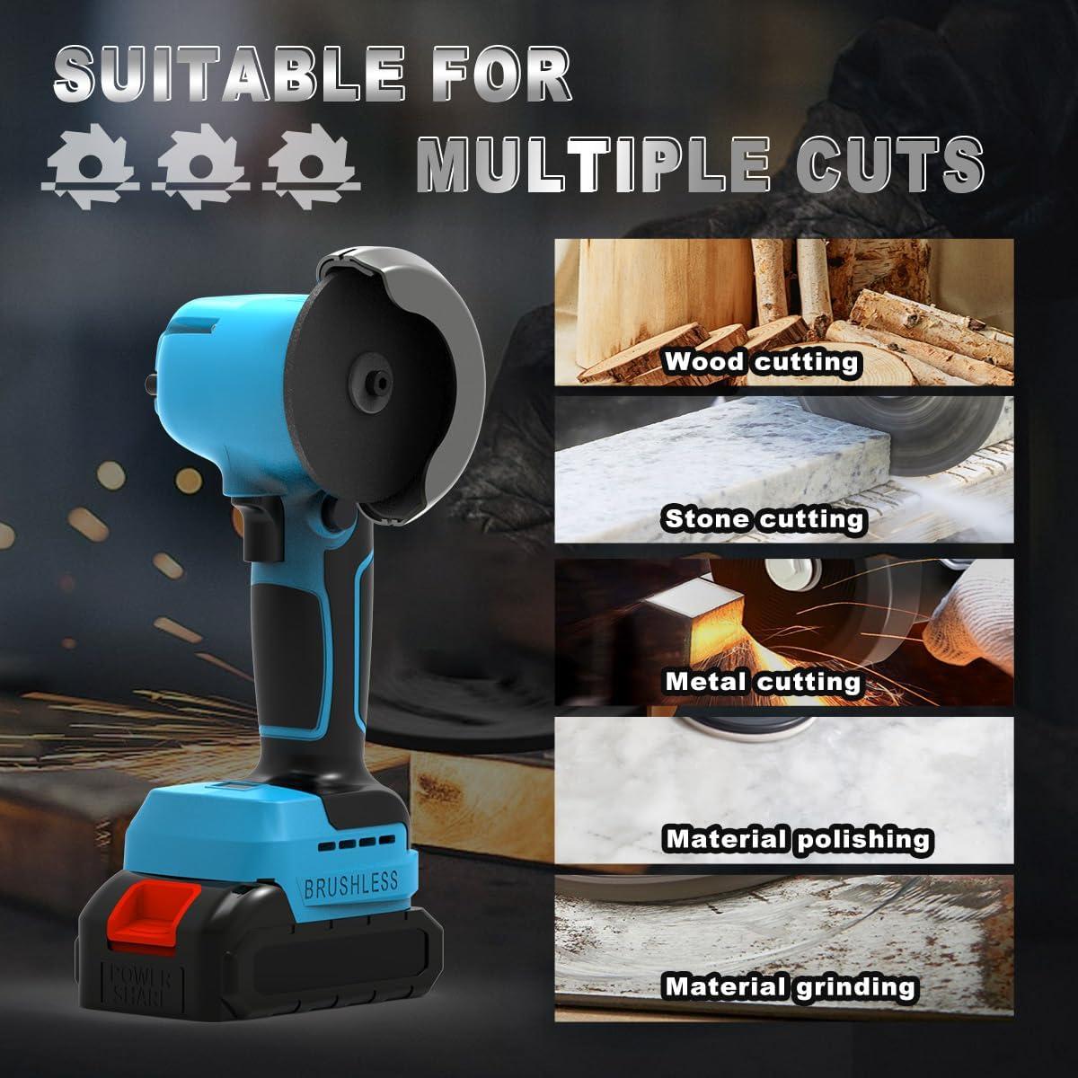 Amoladora Angular Inalámbrica ZFULVO 21V 28000RPM con 2 Baterías