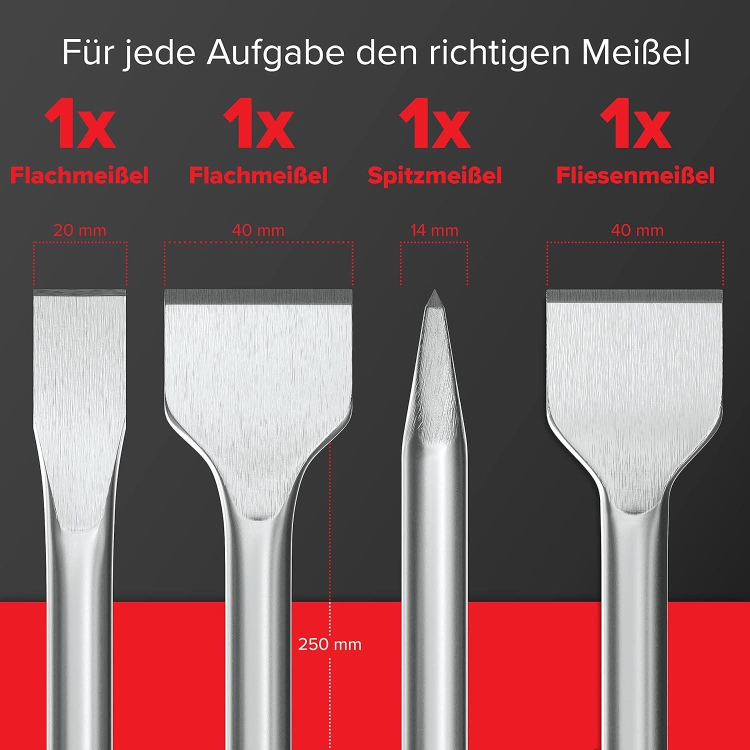 Juego de Brocas y Cinceles SDS-Plus KSP-TEC 11pcs para Concreto