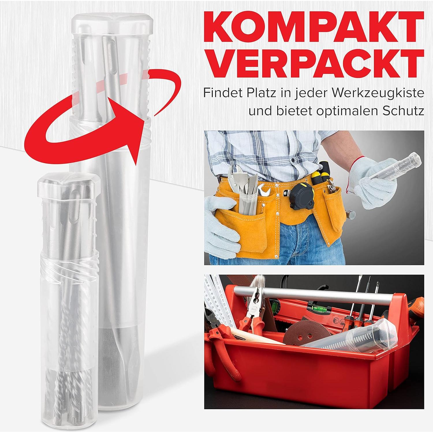 Juego de Brocas y Cinceles SDS-Plus KSP-TEC 11pcs para Concreto