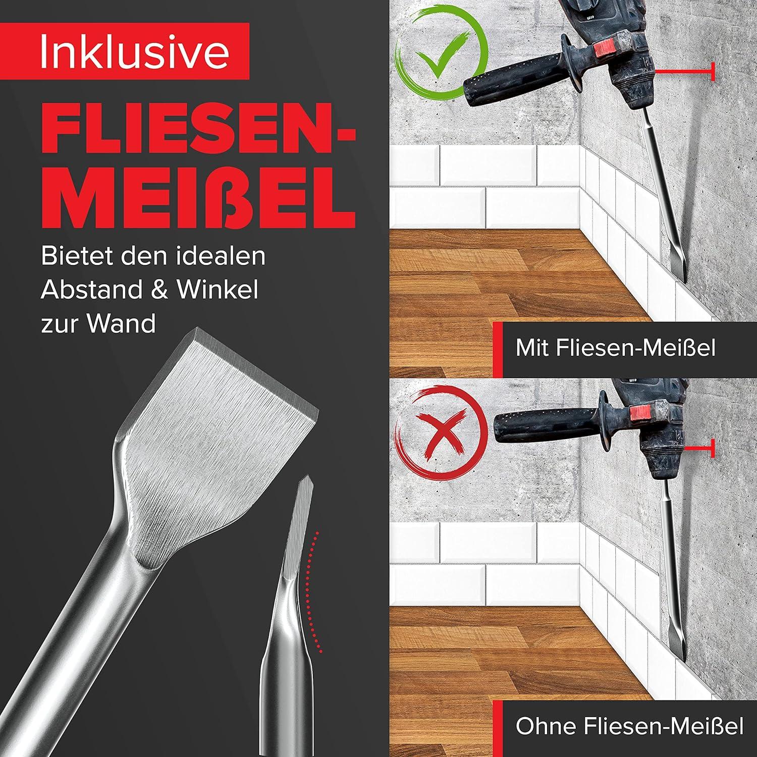 Juego de Brocas y Cinceles SDS-Plus KSP-TEC 11pcs para Concreto