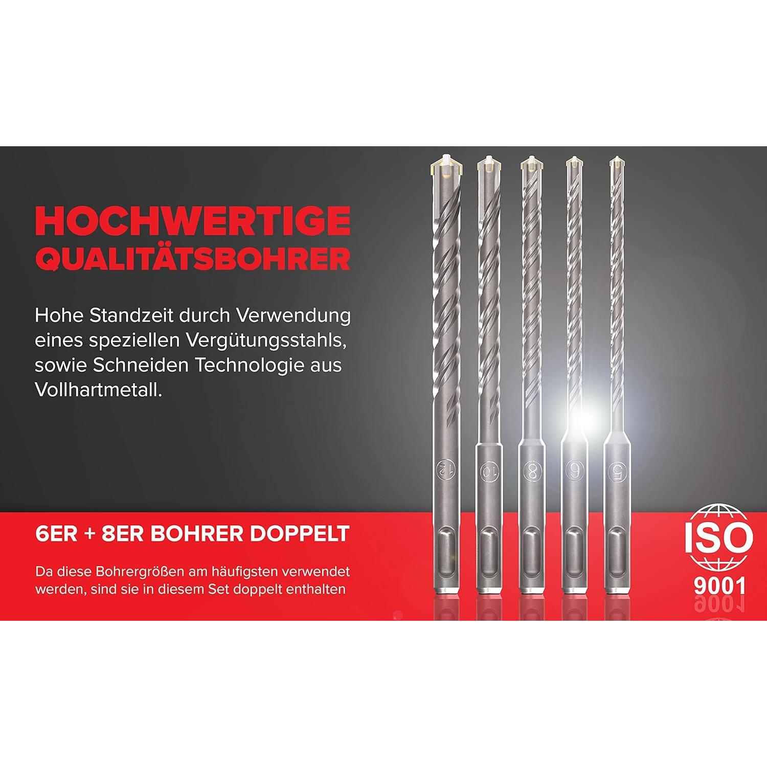 Juego de Brocas y Cinceles SDS-Plus KSP-TEC 11pcs para Concreto