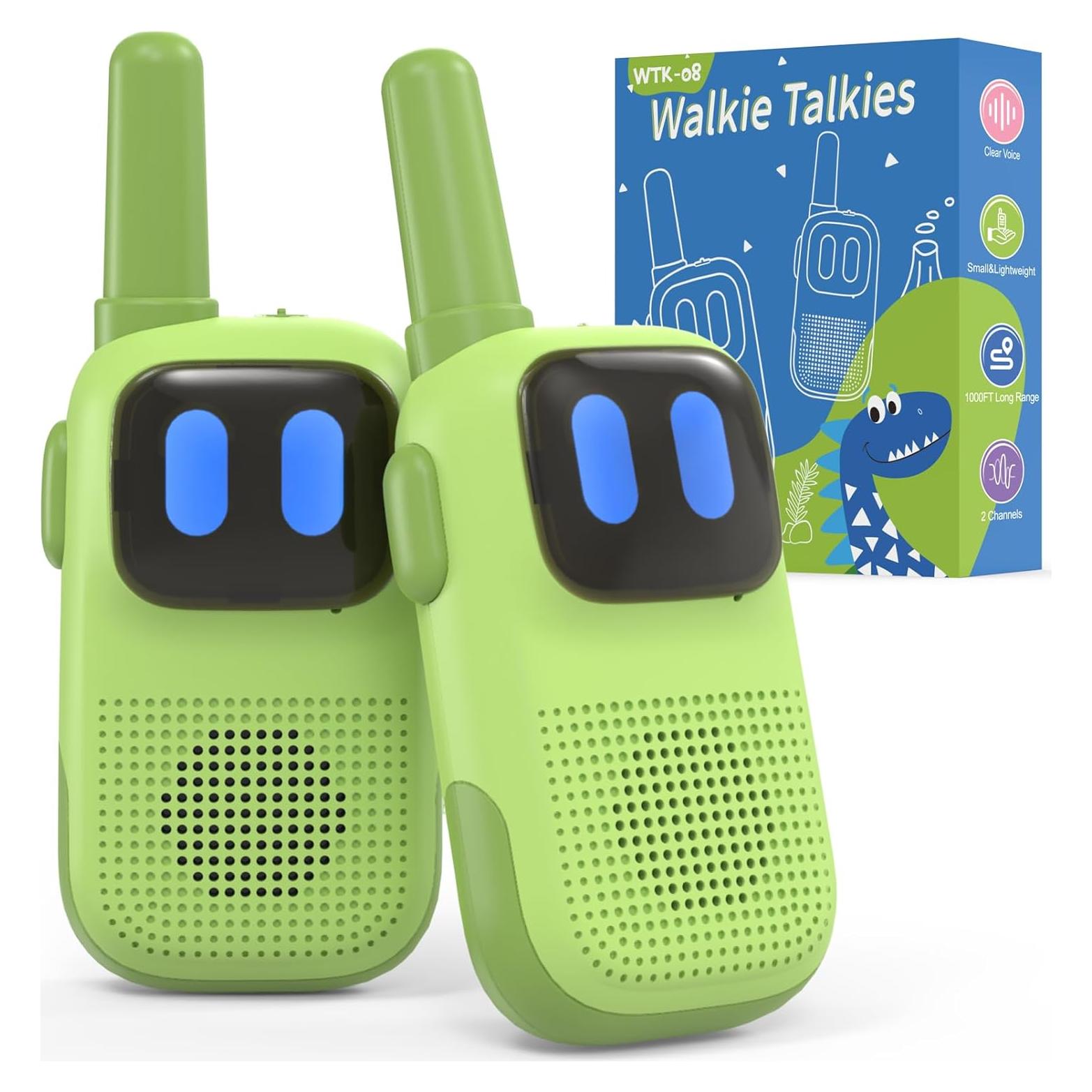 Walkie Talkies para Niños Holiky 2 Canales 1000FT Verde