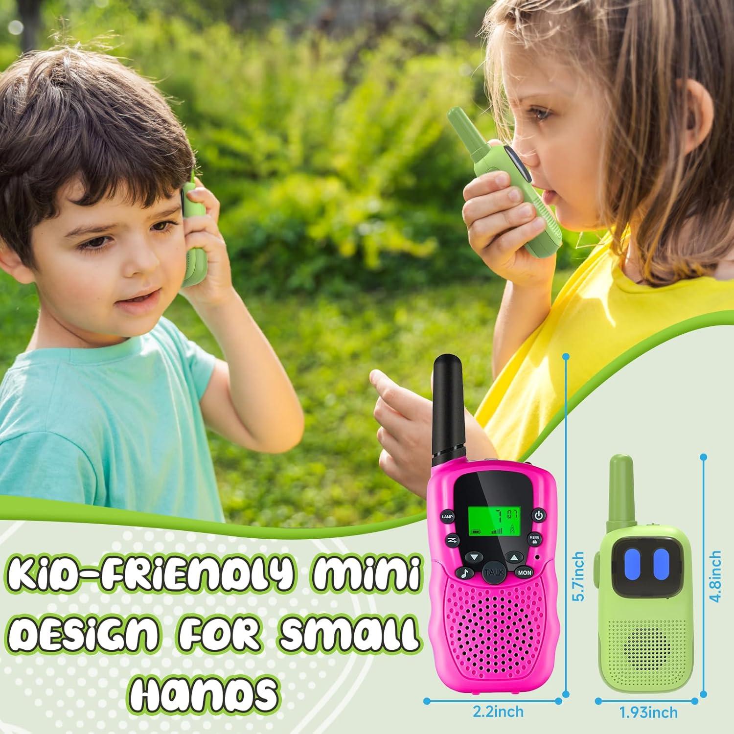 Walkie Talkies para Niños Holiky 2 Canales 1000FT Verde