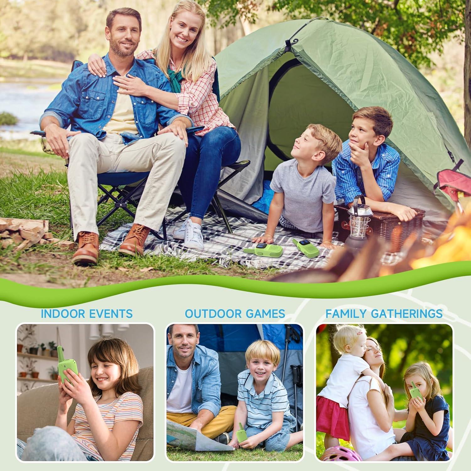 Walkie Talkies para Niños Holiky 2 Canales 1000FT Verde