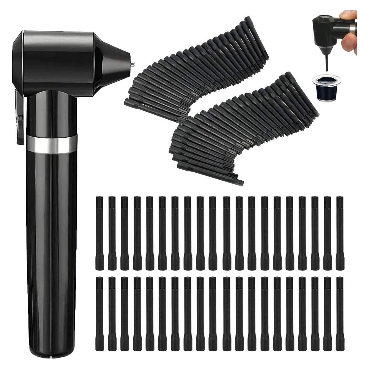 Ink Mixer Machine with 100Pcs Ink Mixing Sticks, Yugui Pigment Mixer Agitator with 100Pcs Mixing Sticks Black Electric Color Mixer Machine for Makeup Eyebrow Color Makeup