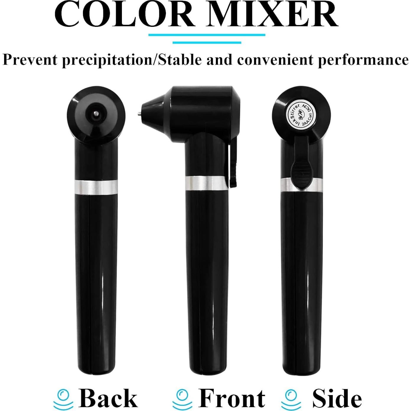 Ink Mixer Machine with 100Pcs Ink Mixing Sticks, Yugui Pigment Mixer Agitator with 100Pcs Mixing Sticks Black Electric Color Mixer Machine for Makeup Eyebrow Color Makeup