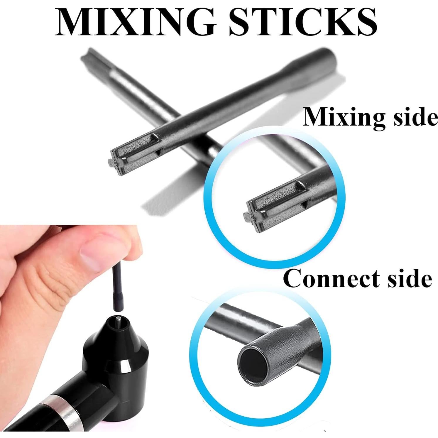 Ink Mixer Machine with 100Pcs Ink Mixing Sticks, Yugui Pigment Mixer Agitator with 100Pcs Mixing Sticks Black Electric Color Mixer Machine for Makeup Eyebrow Color Makeup
