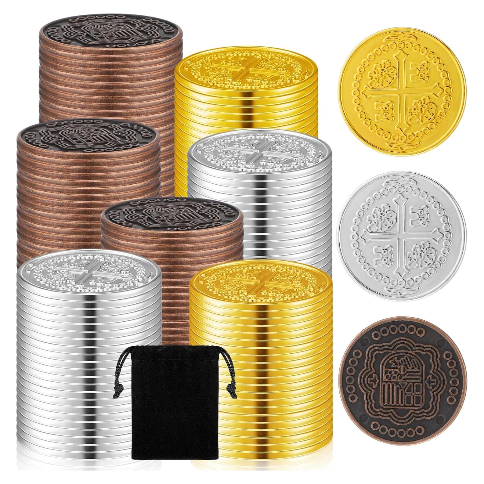 Monedas Pirata de Metal Hanaive 100 Pcs Doblones Falsos