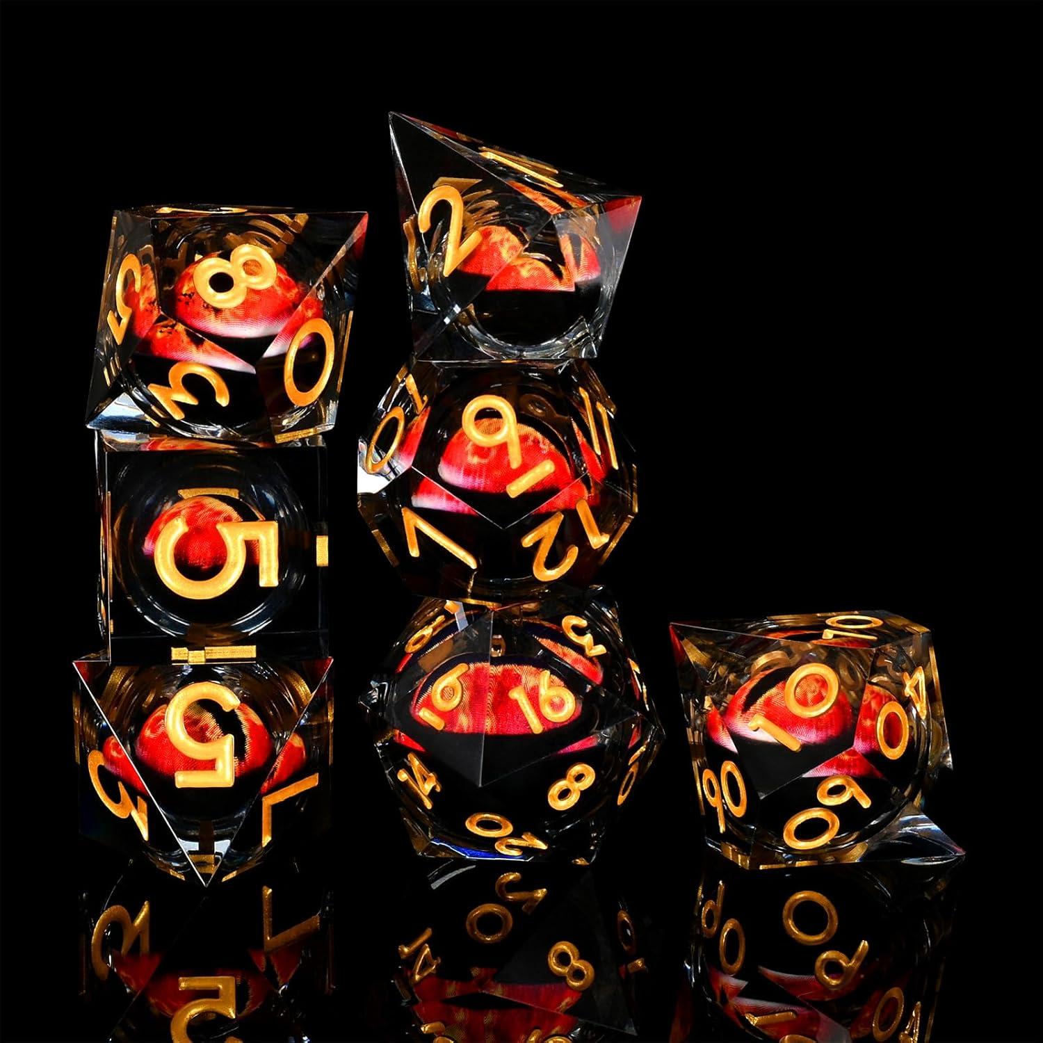 Conjunto de Dados DND GiGiGuGu Ojo de Dragón 7pcs Rojo