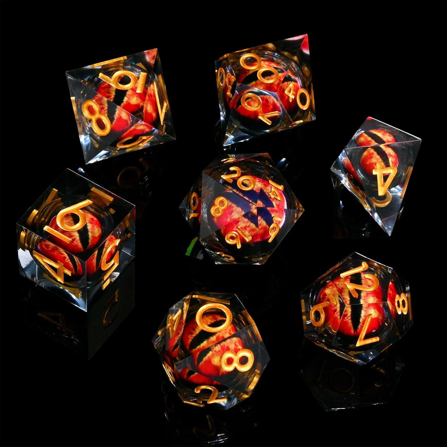 Conjunto de Dados DND GiGiGuGu Ojo de Dragón 7pcs Rojo