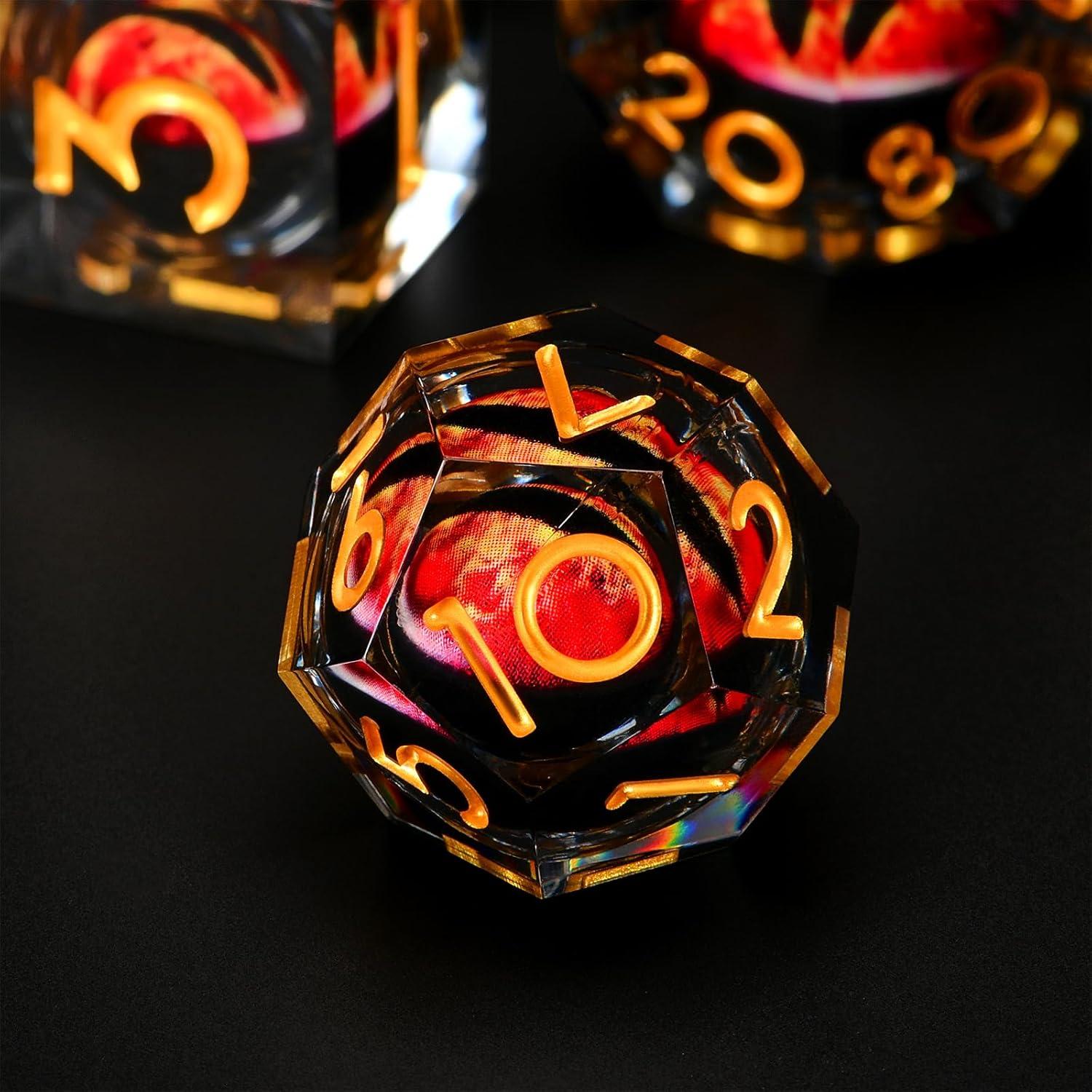 Conjunto de Dados DND GiGiGuGu Ojo de Dragón 7pcs Rojo