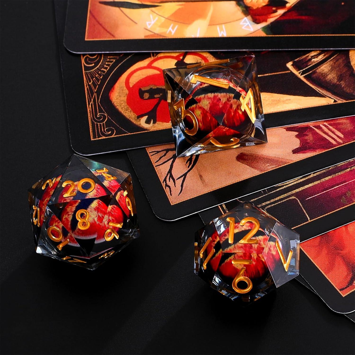 Conjunto de Dados DND GiGiGuGu Ojo de Dragón 7pcs Rojo