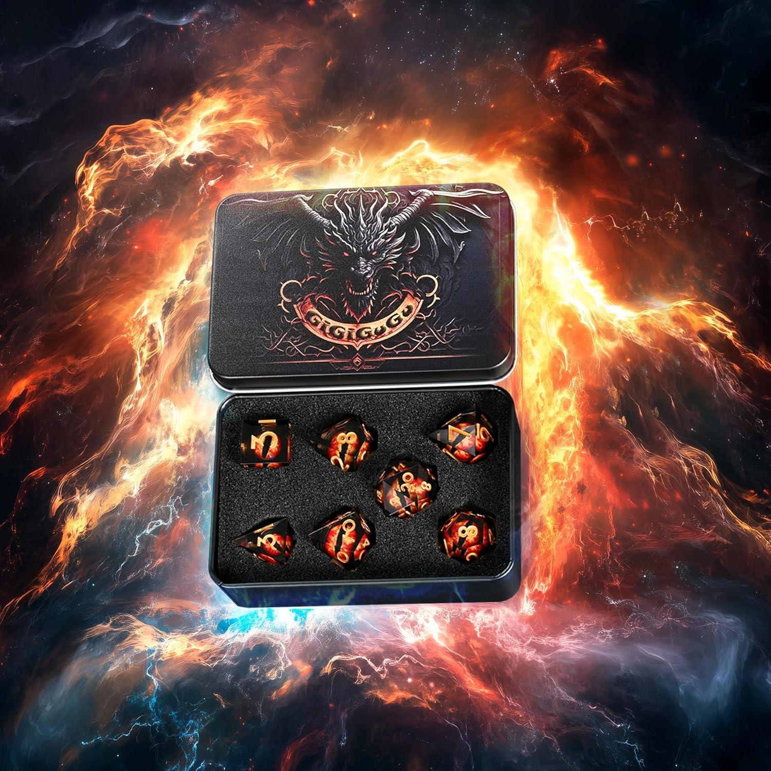 Conjunto de Dados DND GiGiGuGu Ojo de Dragón 7pcs Rojo