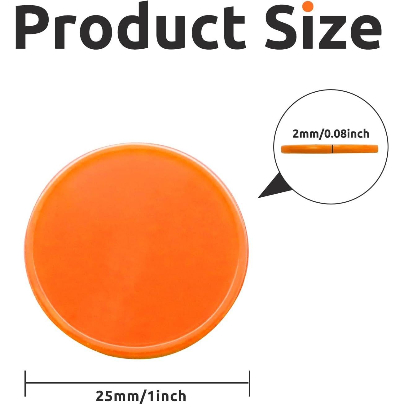 Juego de 100 Fichas de Plástico Naranja 25mm para Aprendizaje