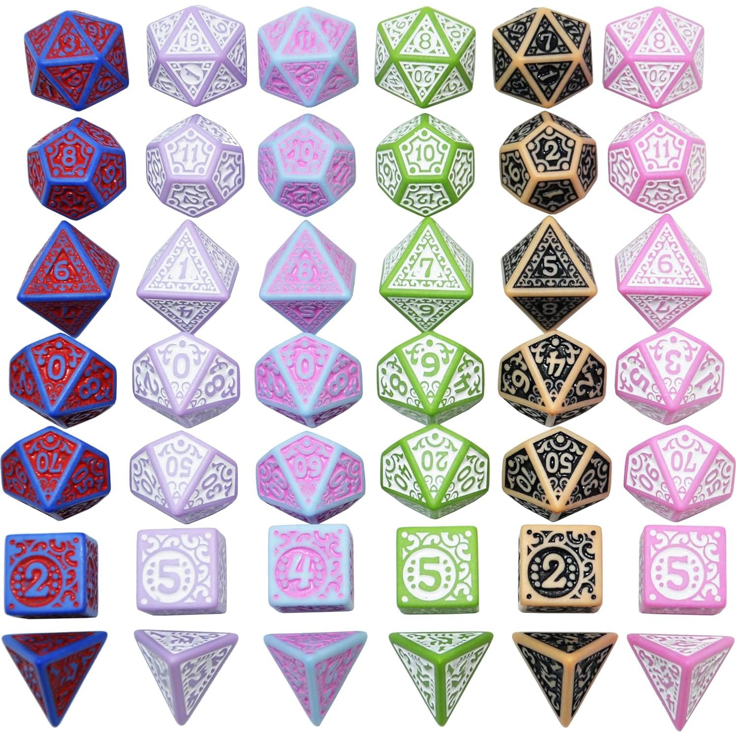 Conjuntos de Dados Poliedricos SmartDealsPro 7 Dados con Bolsas