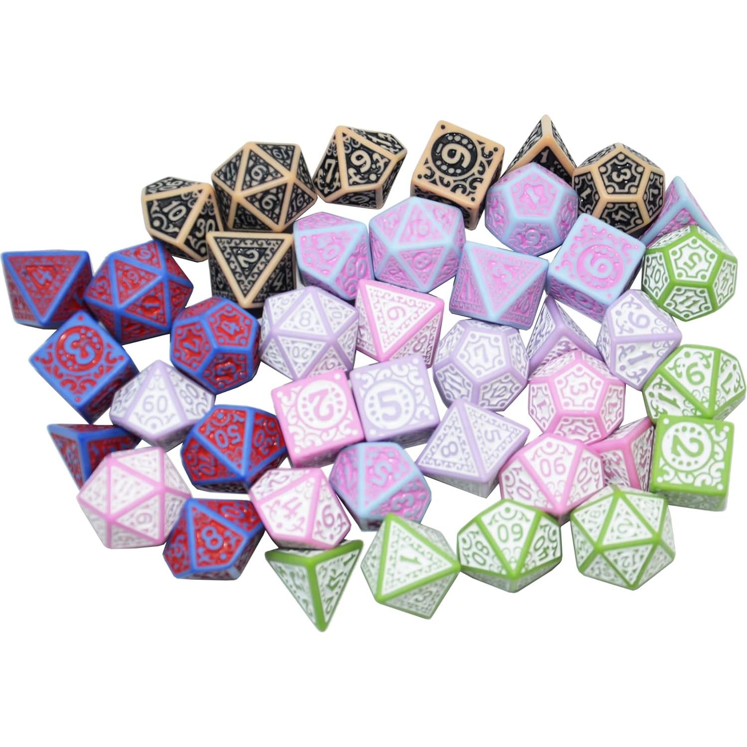 Conjuntos de Dados Poliedricos SmartDealsPro 7 Dados con Bolsas