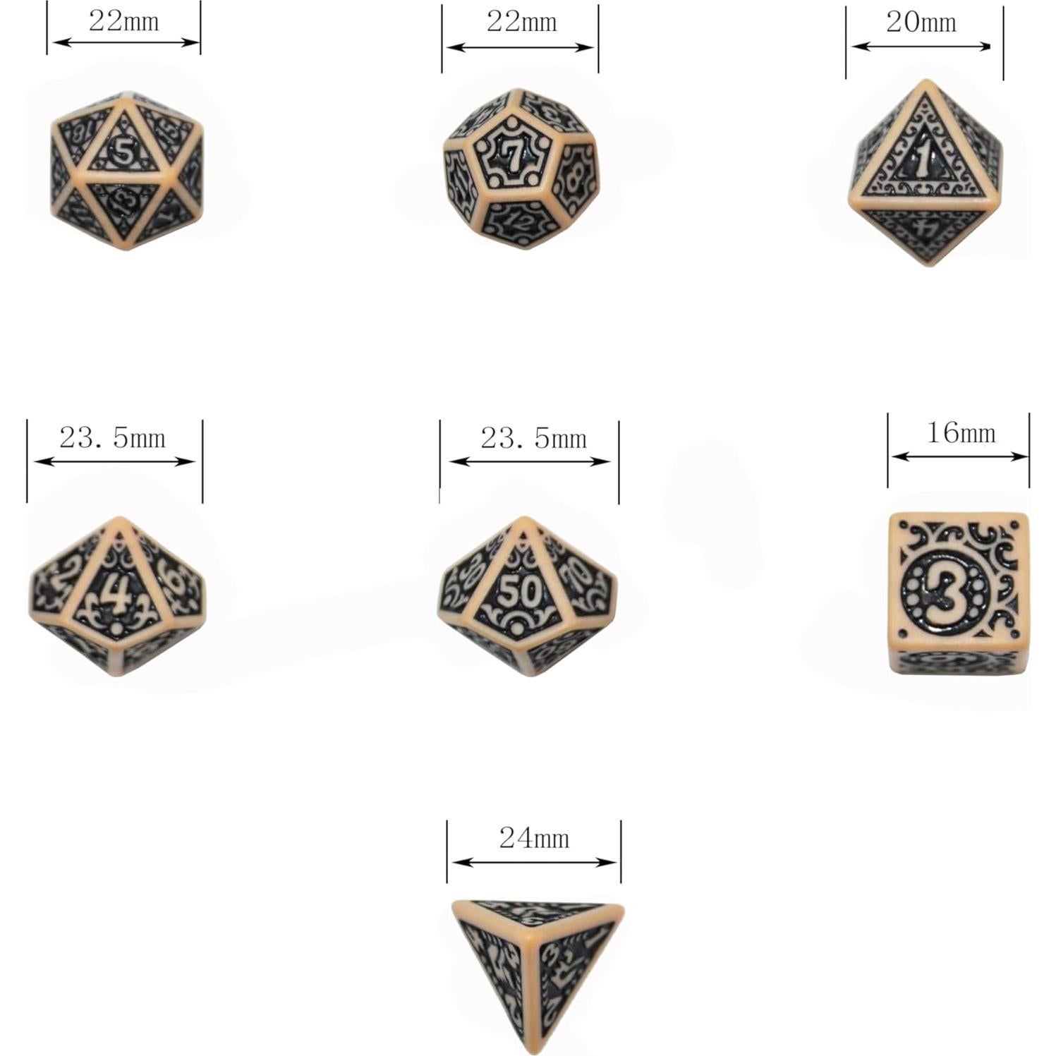 Conjuntos de Dados Poliedricos SmartDealsPro 7 Dados con Bolsas