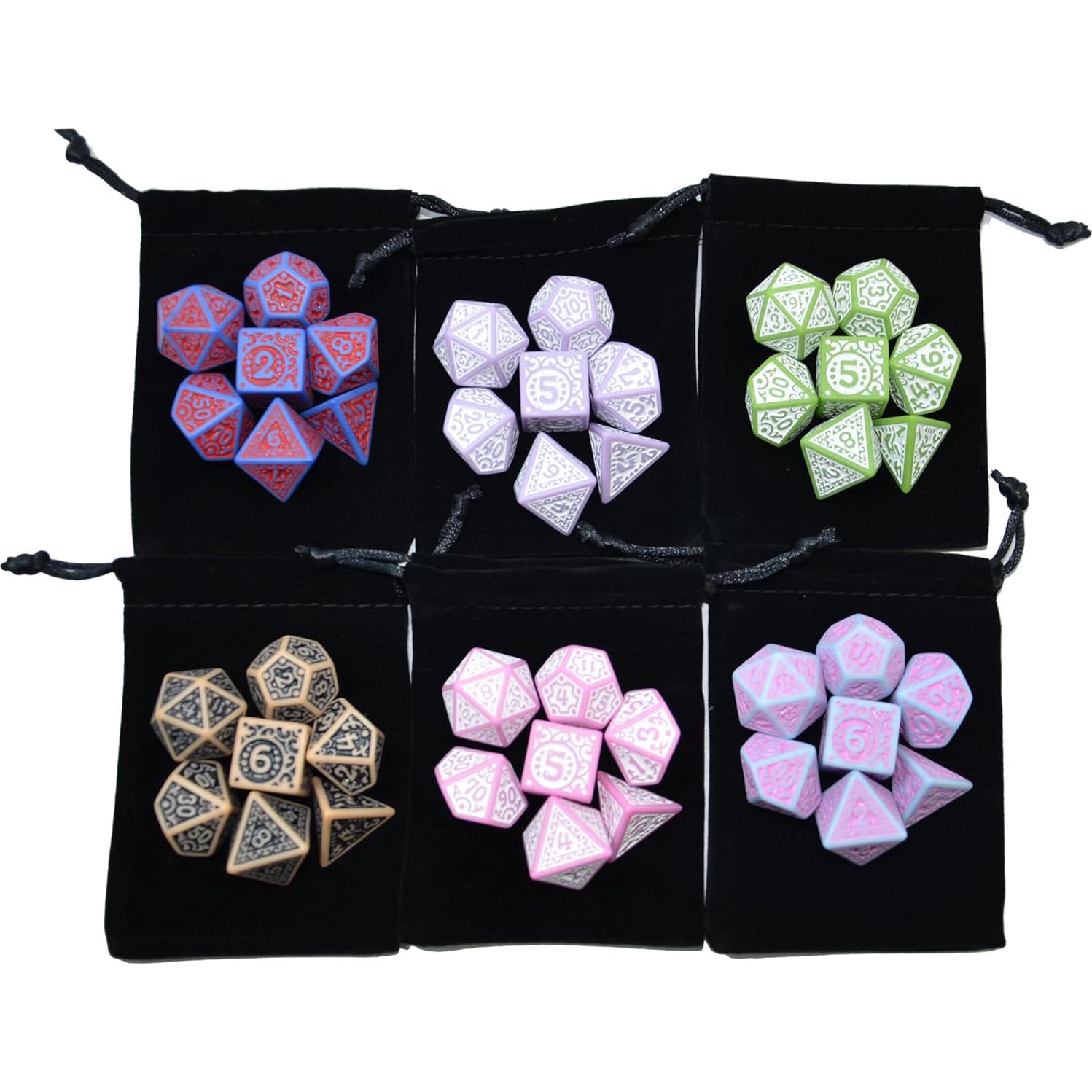Conjuntos de Dados Poliedricos SmartDealsPro 7 Dados con Bolsas