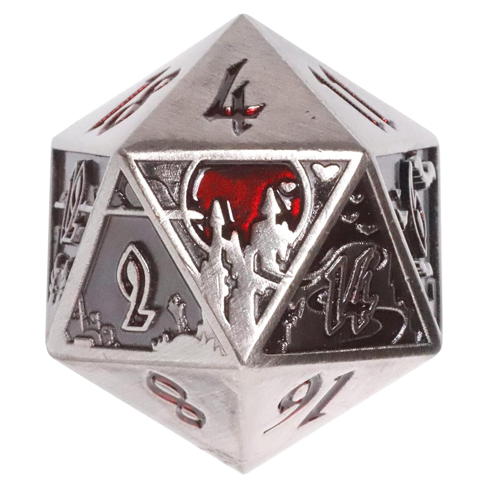 Dado d20 Metal Sólido Die Hard Dice Vampiro 25mm