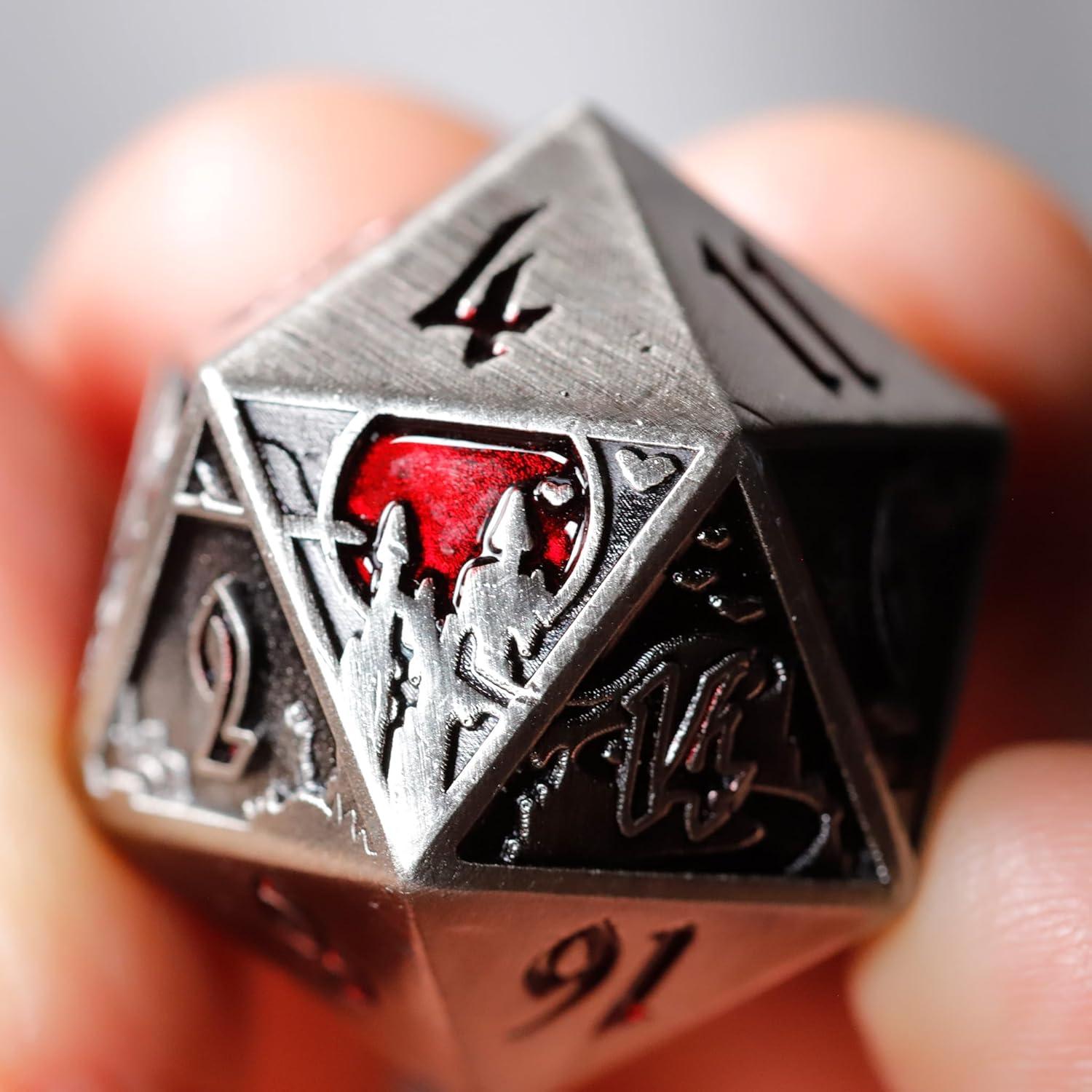 Dado d20 Metal Sólido Die Hard Dice Vampiro 25mm