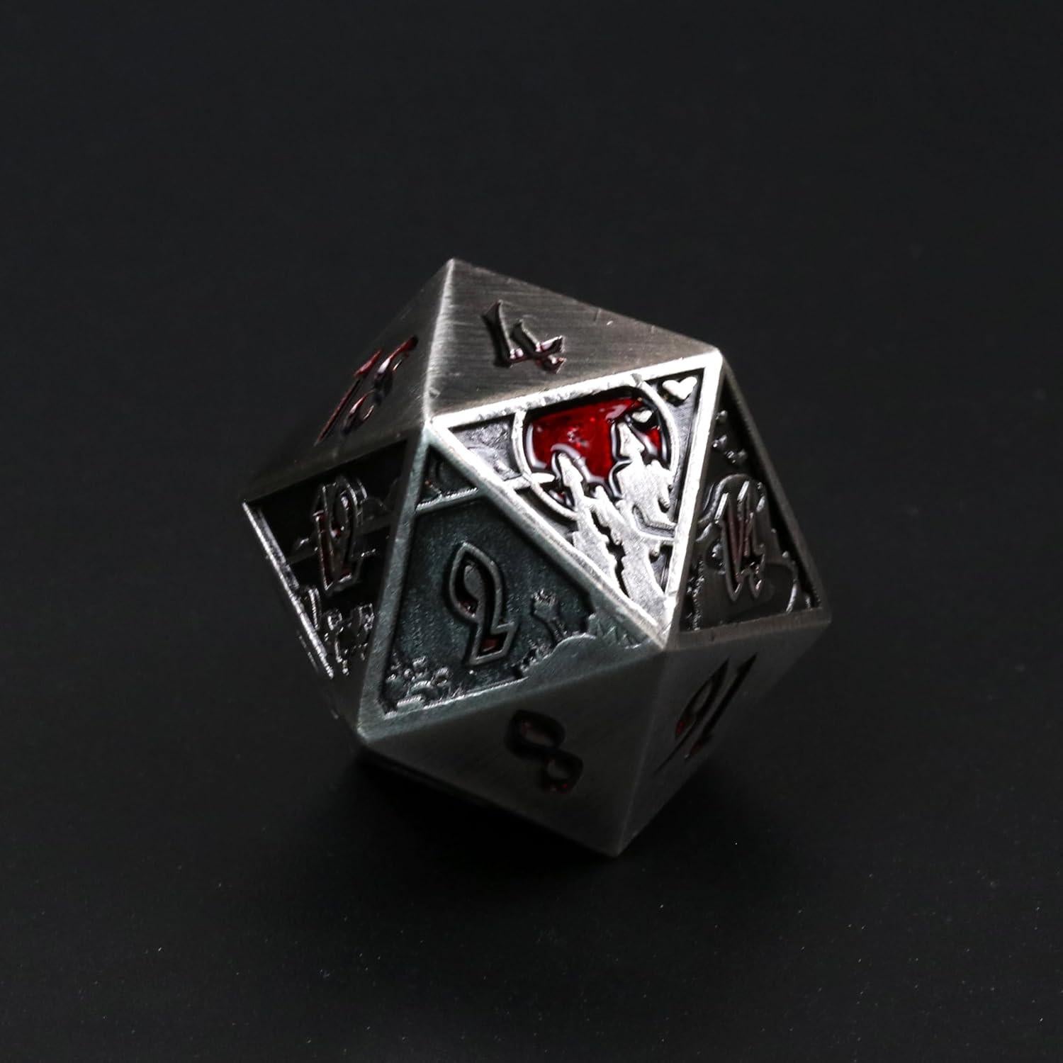 Dado d20 Metal Sólido Die Hard Dice Vampiro 25mm