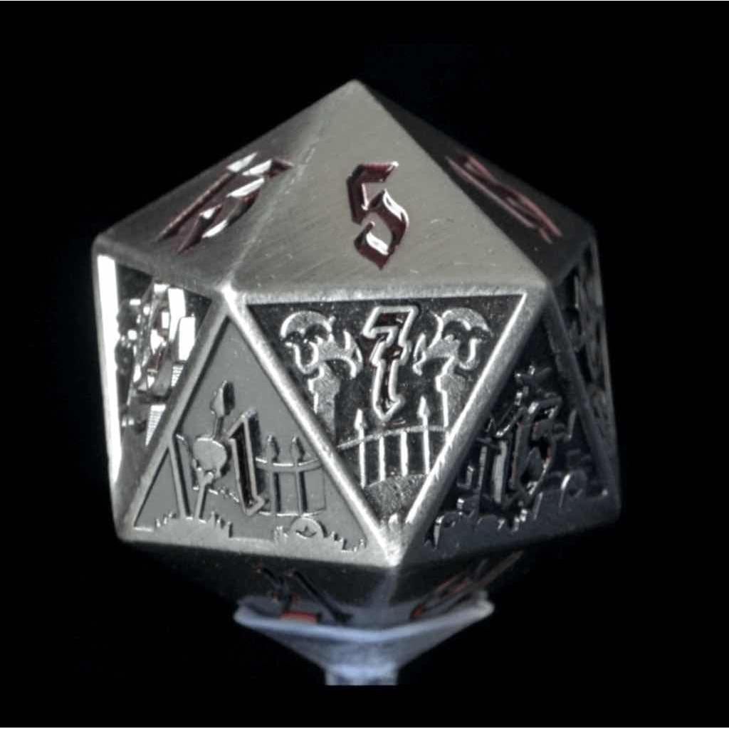 Dado d20 Metal Sólido Die Hard Dice Vampiro 25mm