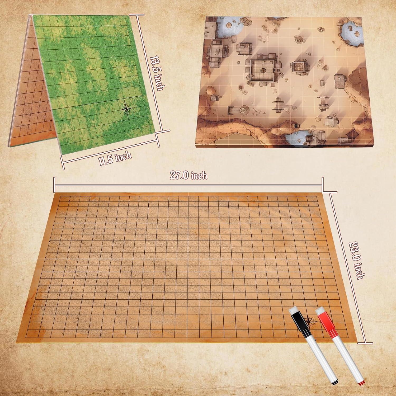 Mapa Plegable DND CZYY 70x60 cm Borrable para RPGs