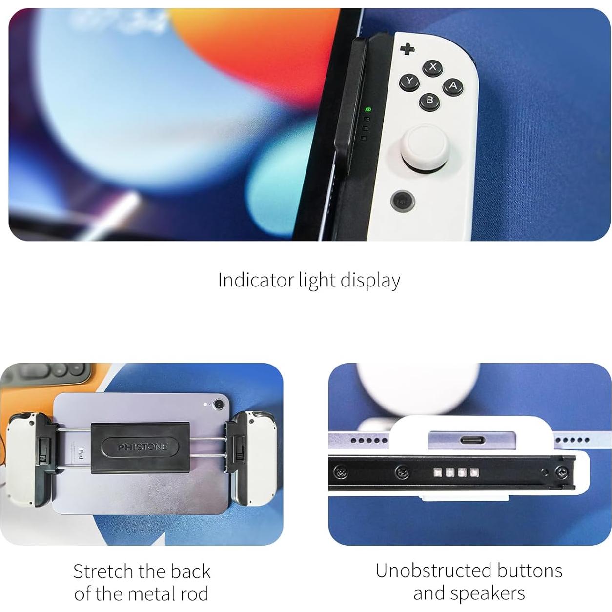 Soporte de Juego Joycon Phistone para iPhone y iPad - Ajustable 13-25cm